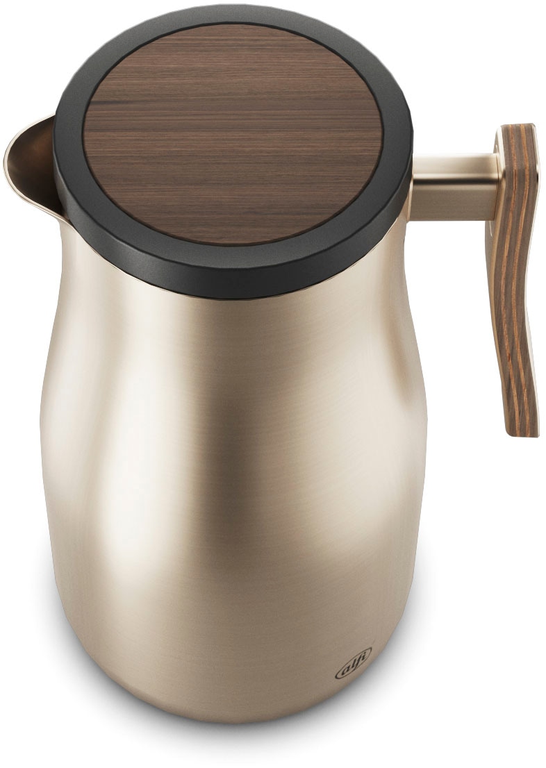 Alfi Isolierkanne »STUDIO ALLURE, aus doppelwandigem Edelstahl«, 1 l, (1 St.), 12h heiß & 24h kalt, ergonomischer Griff, große Öffnung