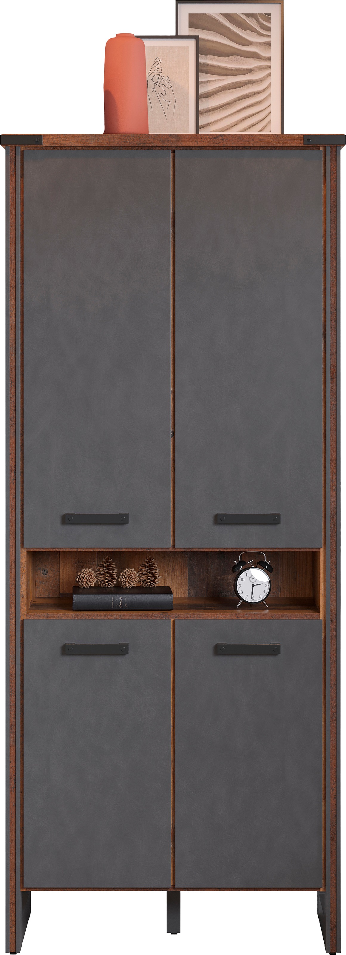 Home affaire Aktenschrank »Bristol«, modernes Design, Stauraum, Maße (B/T/H) 89/42/213 cm