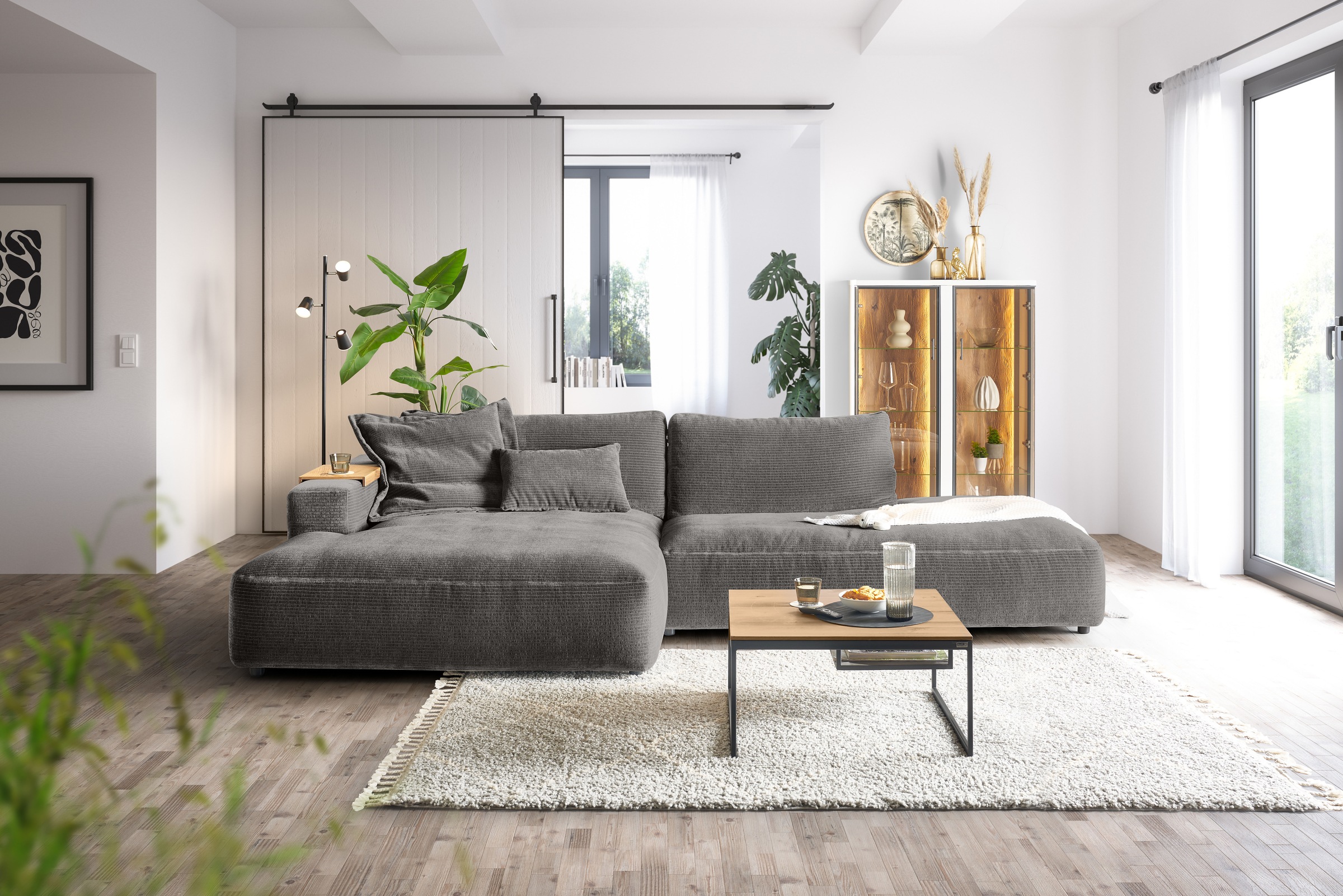 Musterring Ecksofa »Lucia«, verschiedene Farben, großer Longchair mit Armlehne, B330 x T190 cm