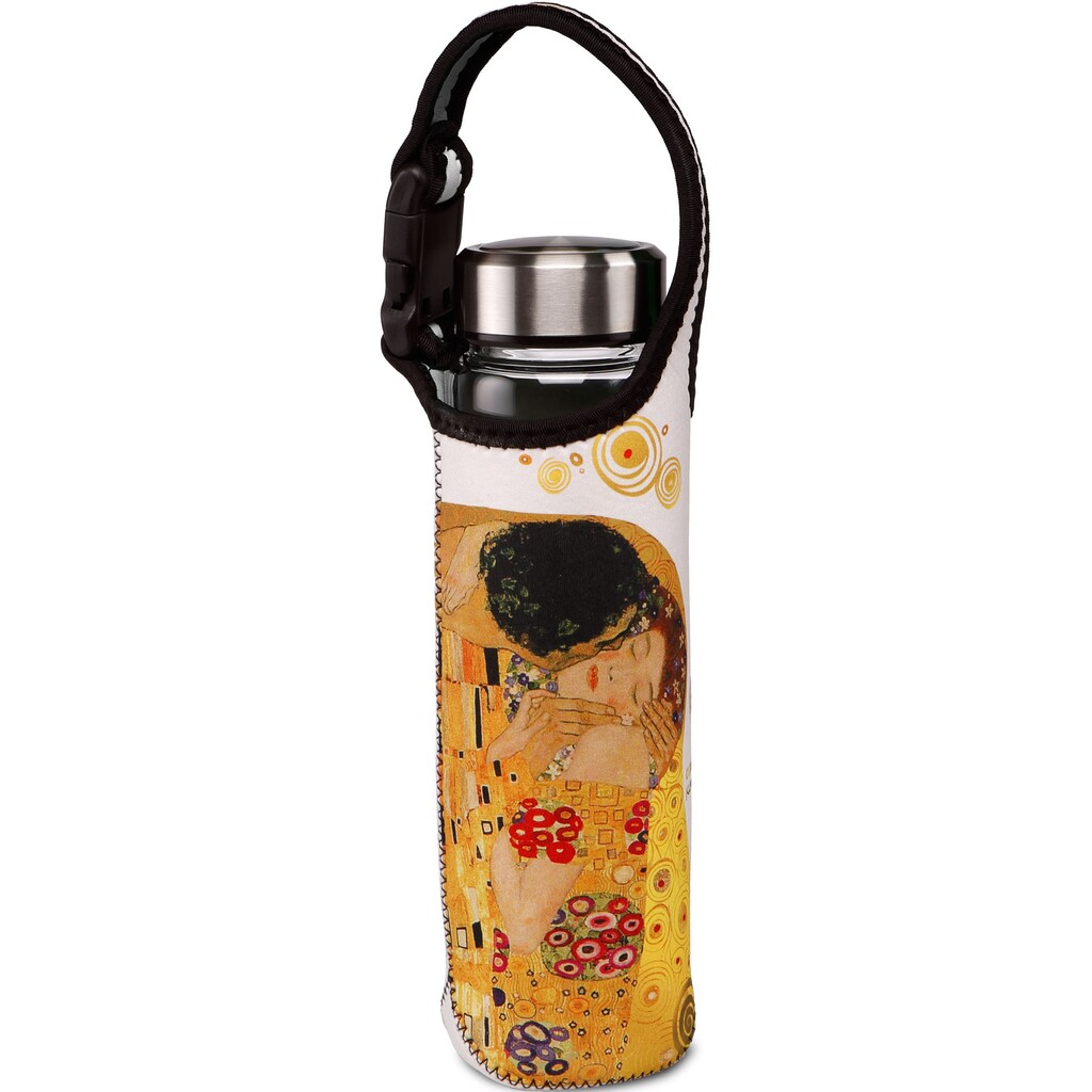 Goebel Trinkflasche »Gustav Klimt - "Der Kuss"«, (mit Haltegurt), mit Edelstahldeckel in individuell bedruckter Neoprenhülle, 700 ml