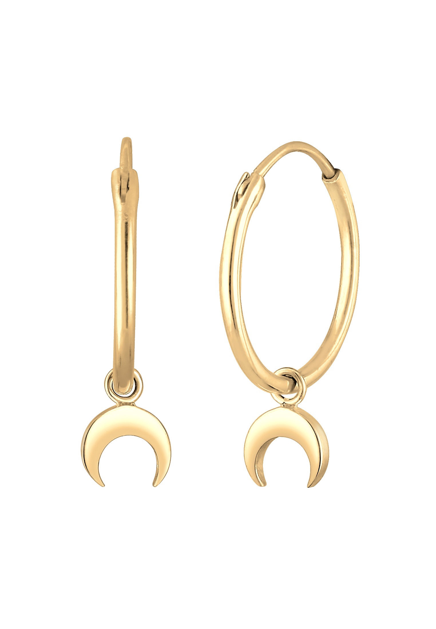 Elli Paar Creolen »Creolen Halbmond Sichel 925 Sterling Silber vergoldet«