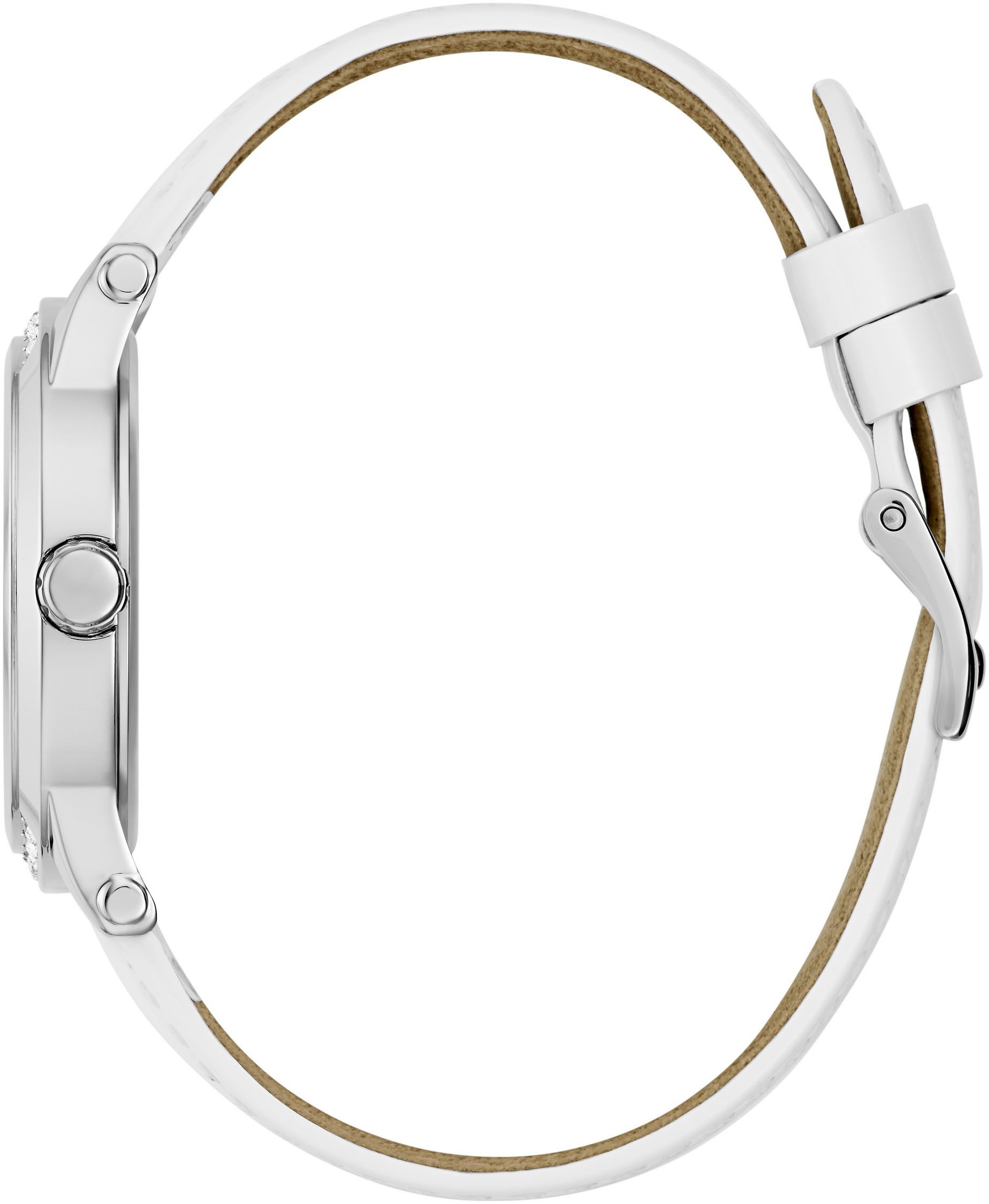 Guess Quarzuhr »ANNETTE«, Armbanduhr, Damenuhr, Lederarmband