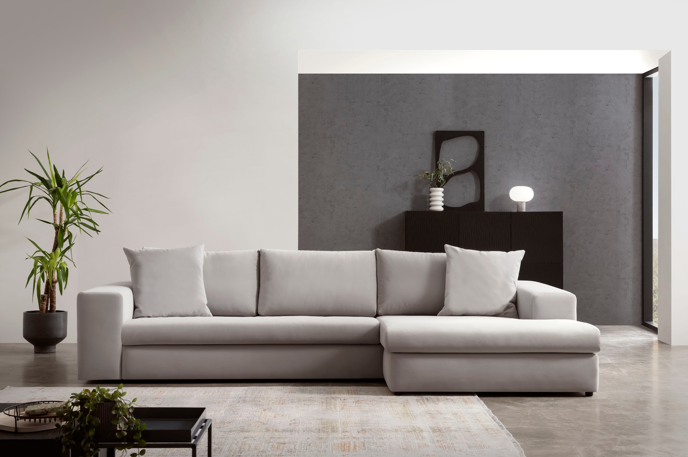 Home affaire Ecksofa »SLEETLAND XXL in Samtvelours oder Vintage-Leder-Optik günstig online kaufen