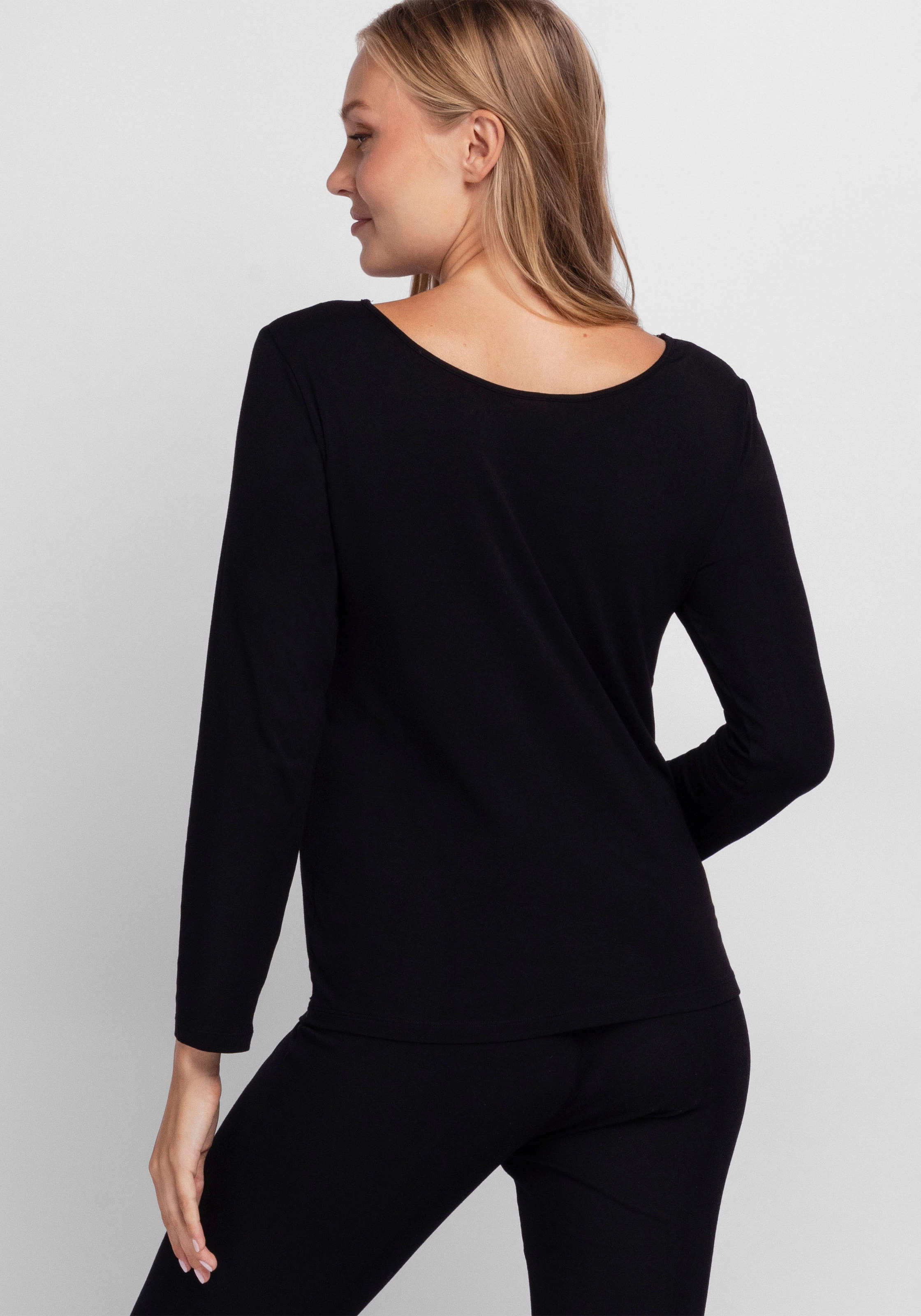 Dorina Pyjama »ORIGINS«, (2 tlg.), Spitze, weich, Langarm, bequem, feminin