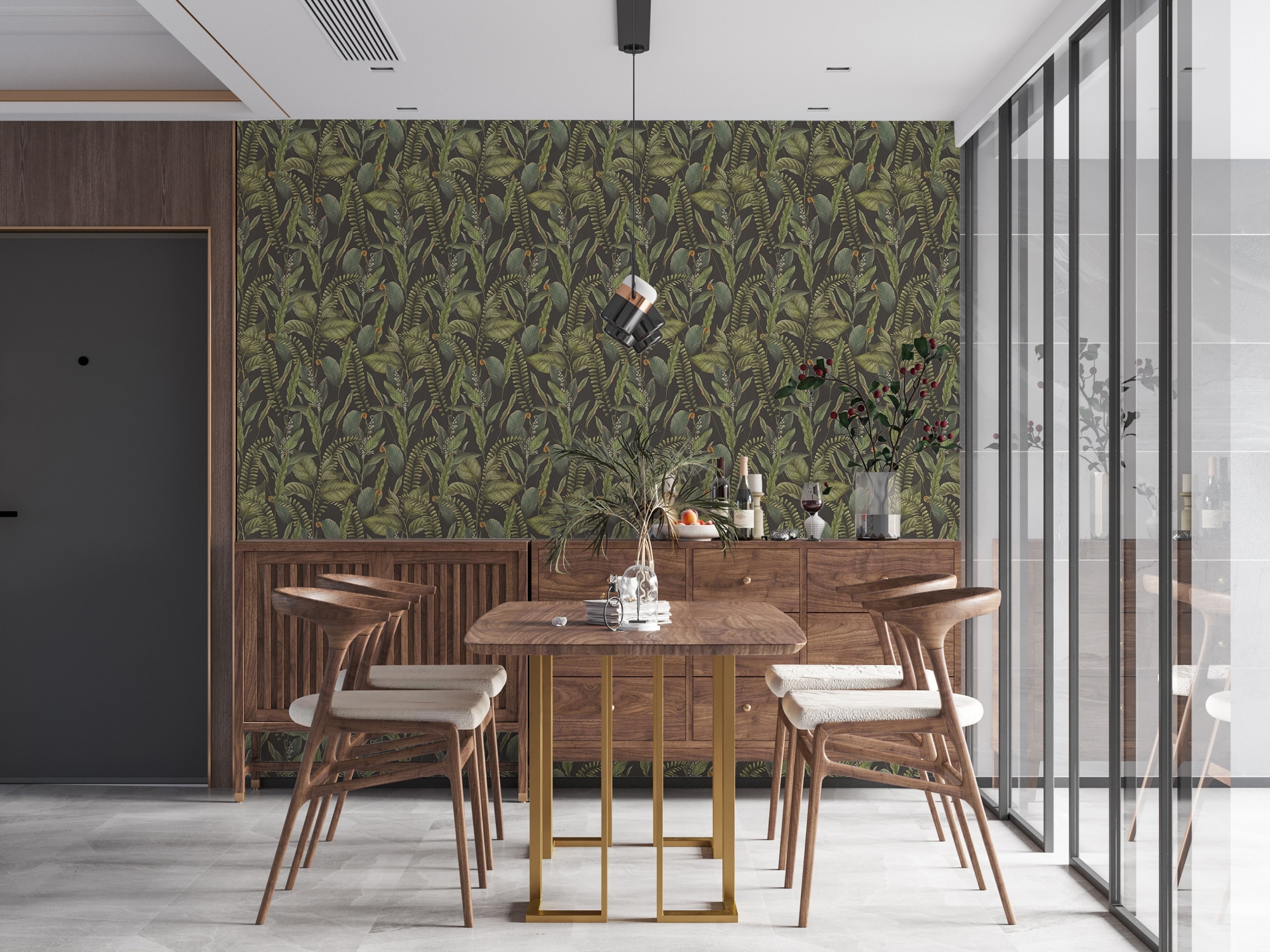 living walls Vliestapete »Drawn Into Nature Dschungel-Tapete Mustertapete Floral Dschungeloptik«, matt, Vliestapete Dschungel für Schlafzimmer Küche Wohnzimmer Dschungel Flur