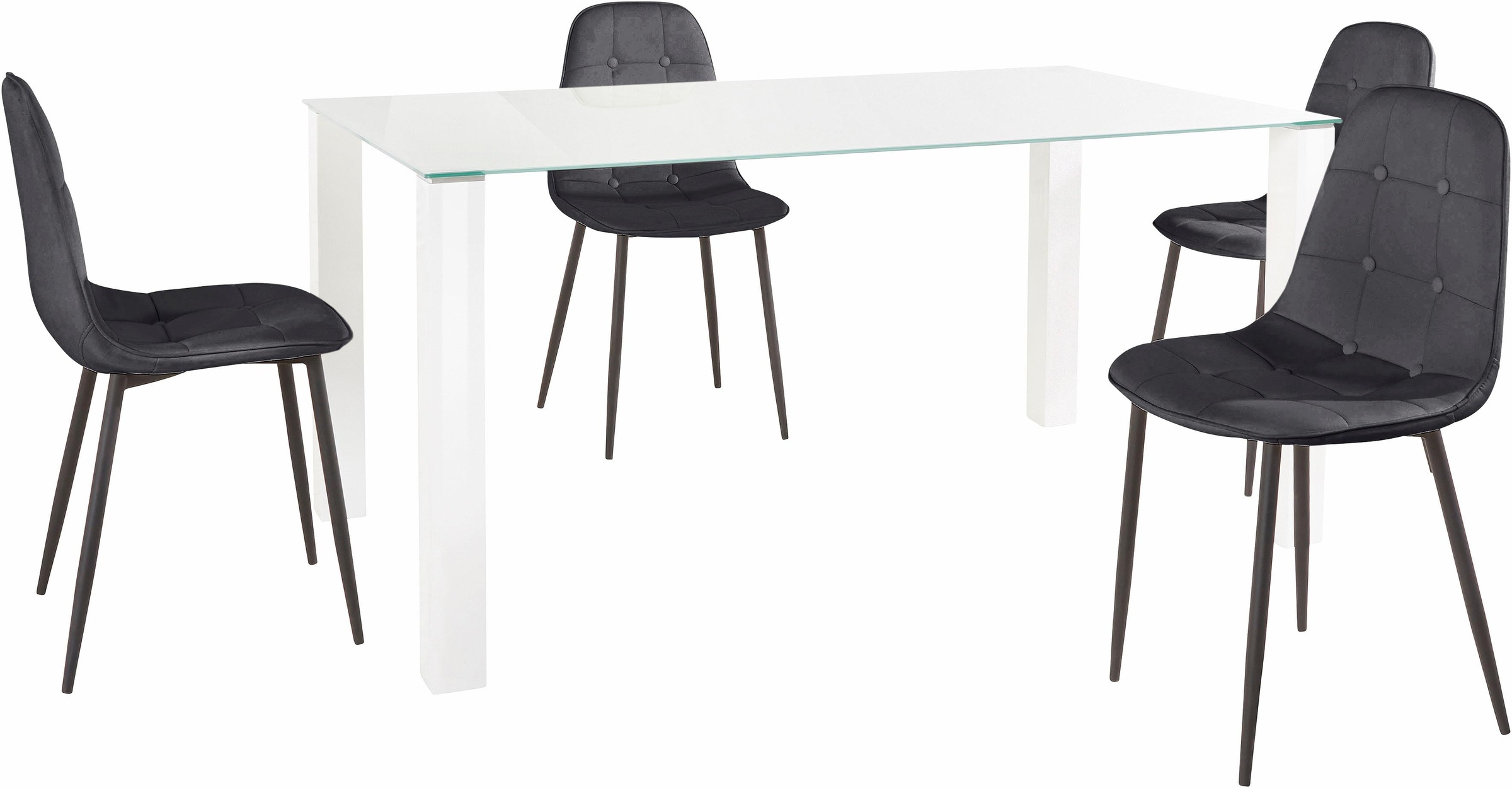INOSIGN Essgruppe Set, 5 Stk. tlg. mit Glastisch, Breite 160 cm günstig online kaufen