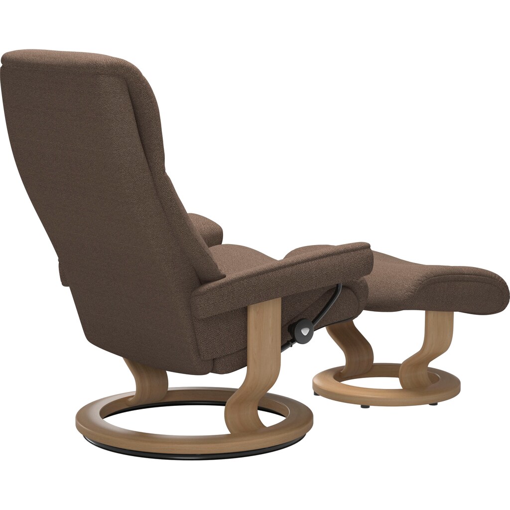 Stressless® Relaxsessel »View«, (Set, Relaxsessel mit Hocker), mit Classic Base, Größe M,Gestell Eiche