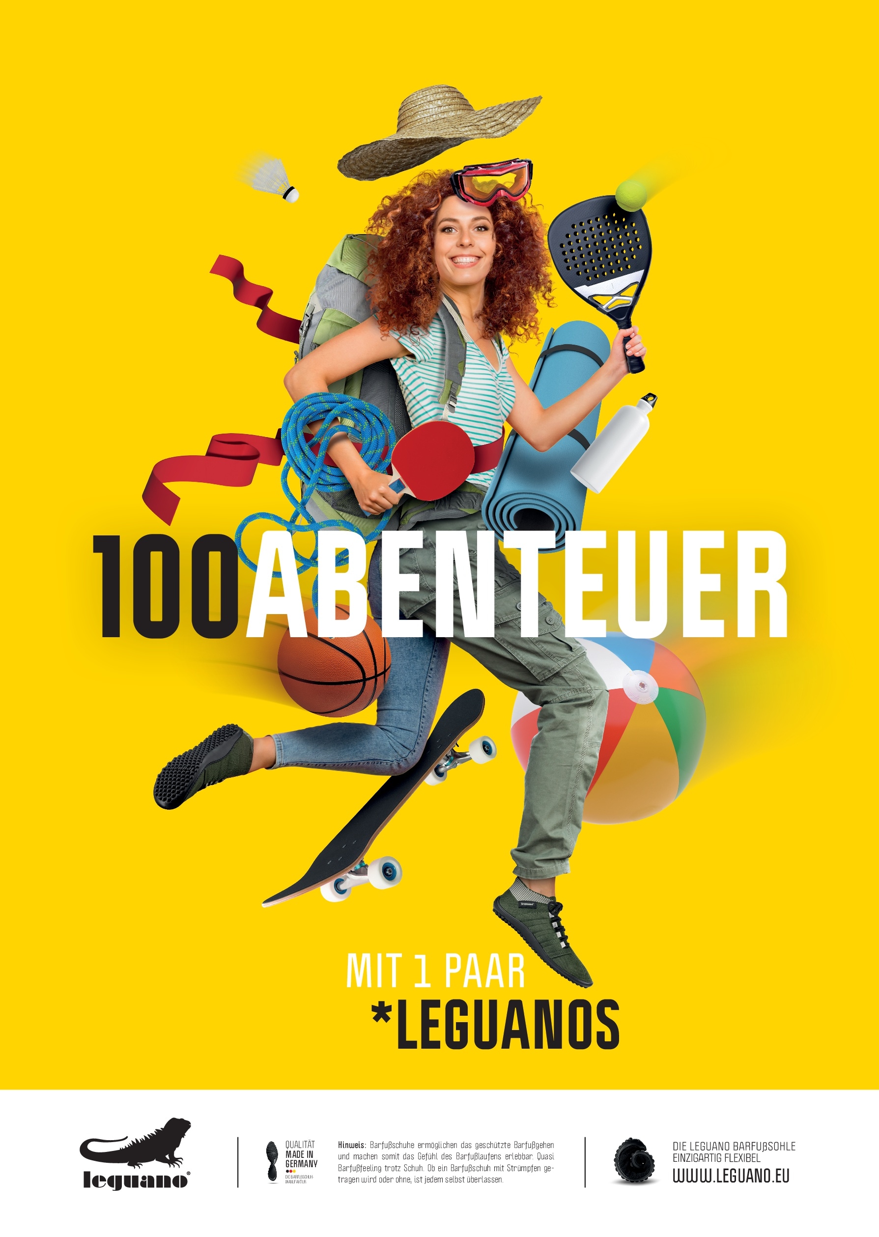 Leguano Barfußschuh »BEAT«, Freizeitschuh, Halbschuh, Schnürschuh für Maschinenwäsche geeignet