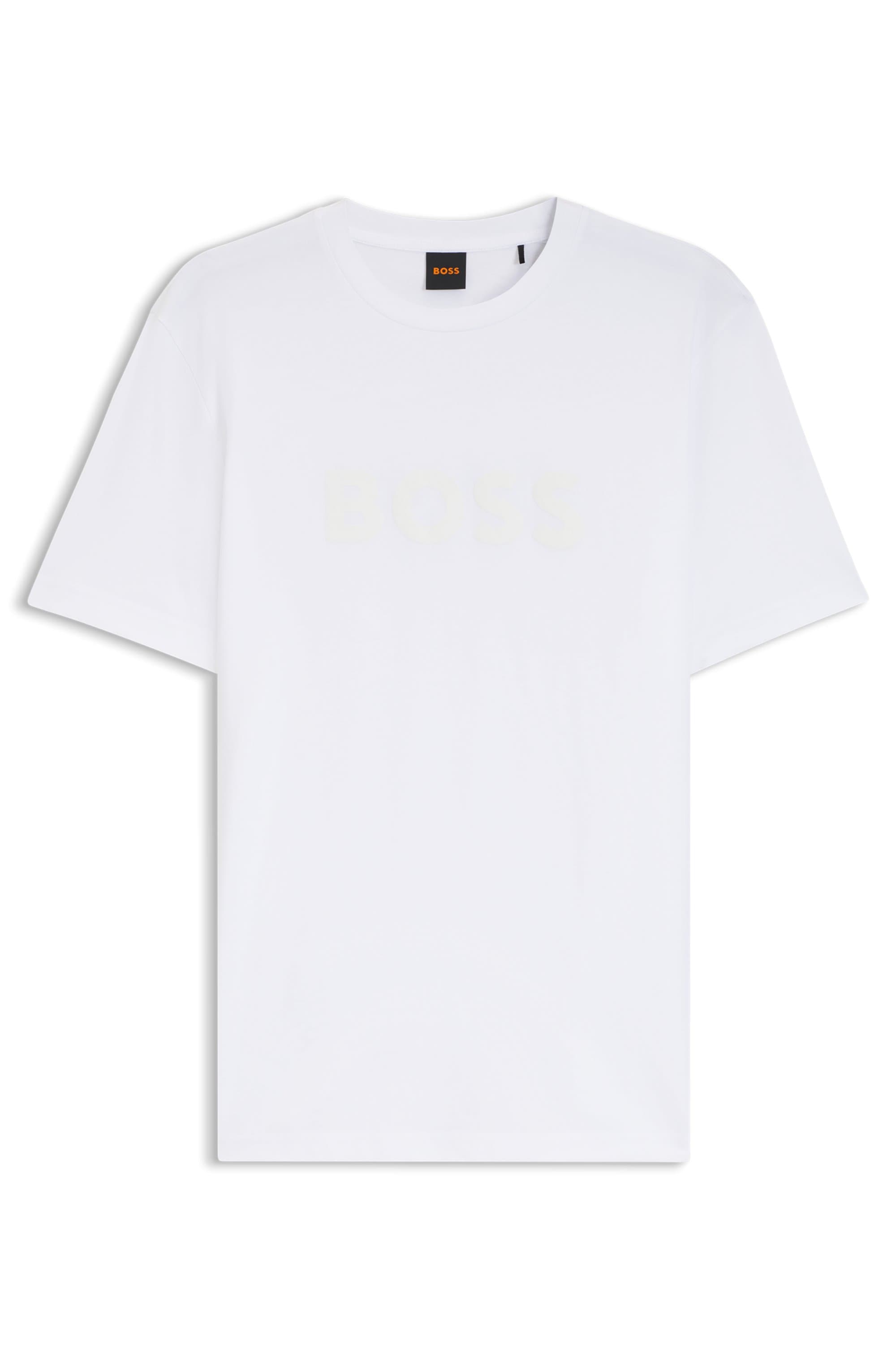 BOSS ORANGE T-Shirt Rundhalsausschnitt, Regular Fit, großer Logodruck