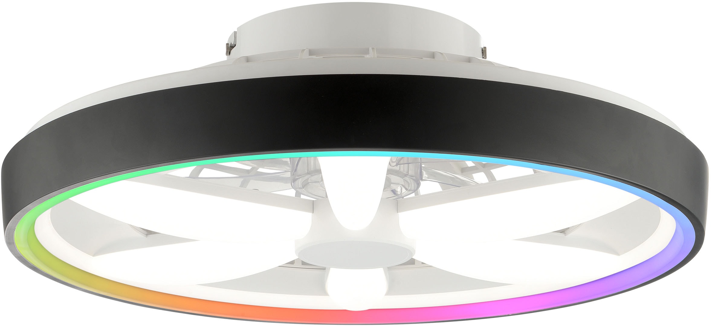 Brilliant LED Deckenleuchte »Gaiano«, 1 flammig, Ø 48cm mit Ventilator, 6400 lm, dimmbar, RGB, 2700-6500 K