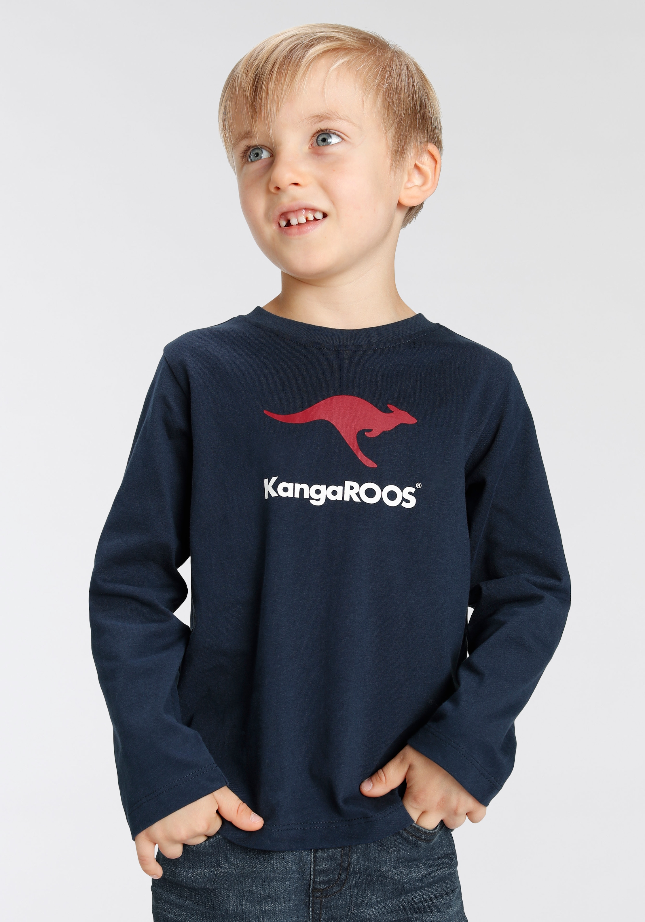 im »Basic kaufen Online-Shop Langarmshirt Logo« KangaROOS