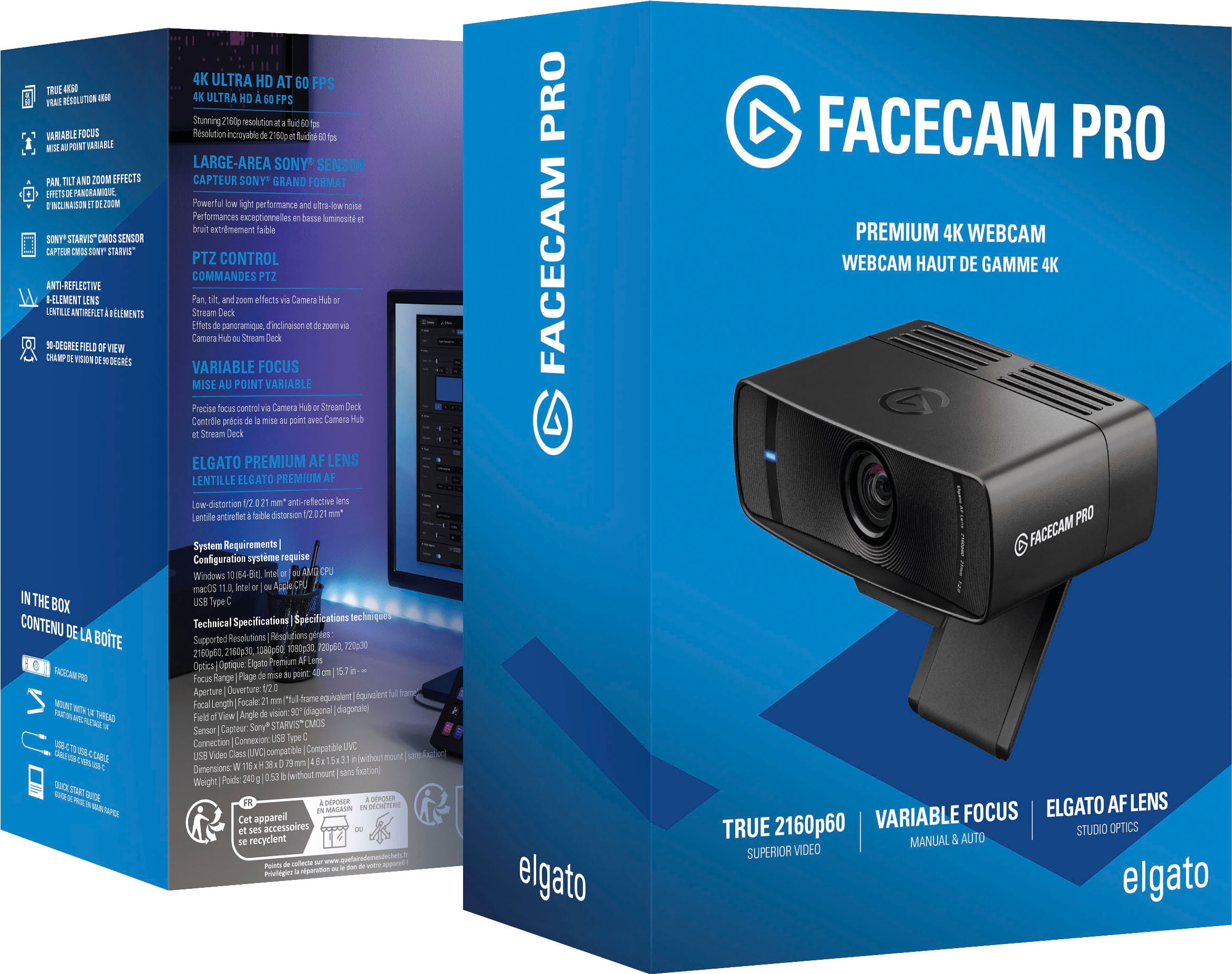 Elgato Webcam »Facecam Pro 4k streaming camera«, 4K Ultra HD, Brennweite: 21 mm