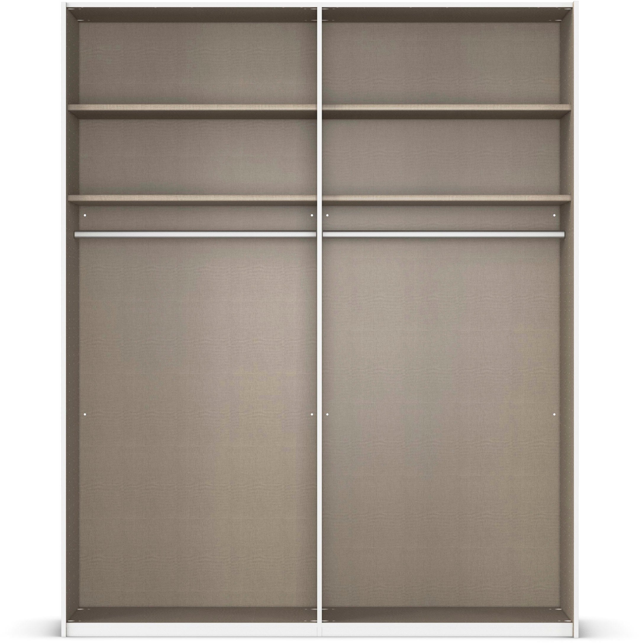 rauch Schwebetürenschrank »Kleiderschrank Schrank Garderobe Schlafzimmerschrank SCALE-DUO«, edle zweigeteilte Türen und 3 Zierleisten MADE IN GERMANY