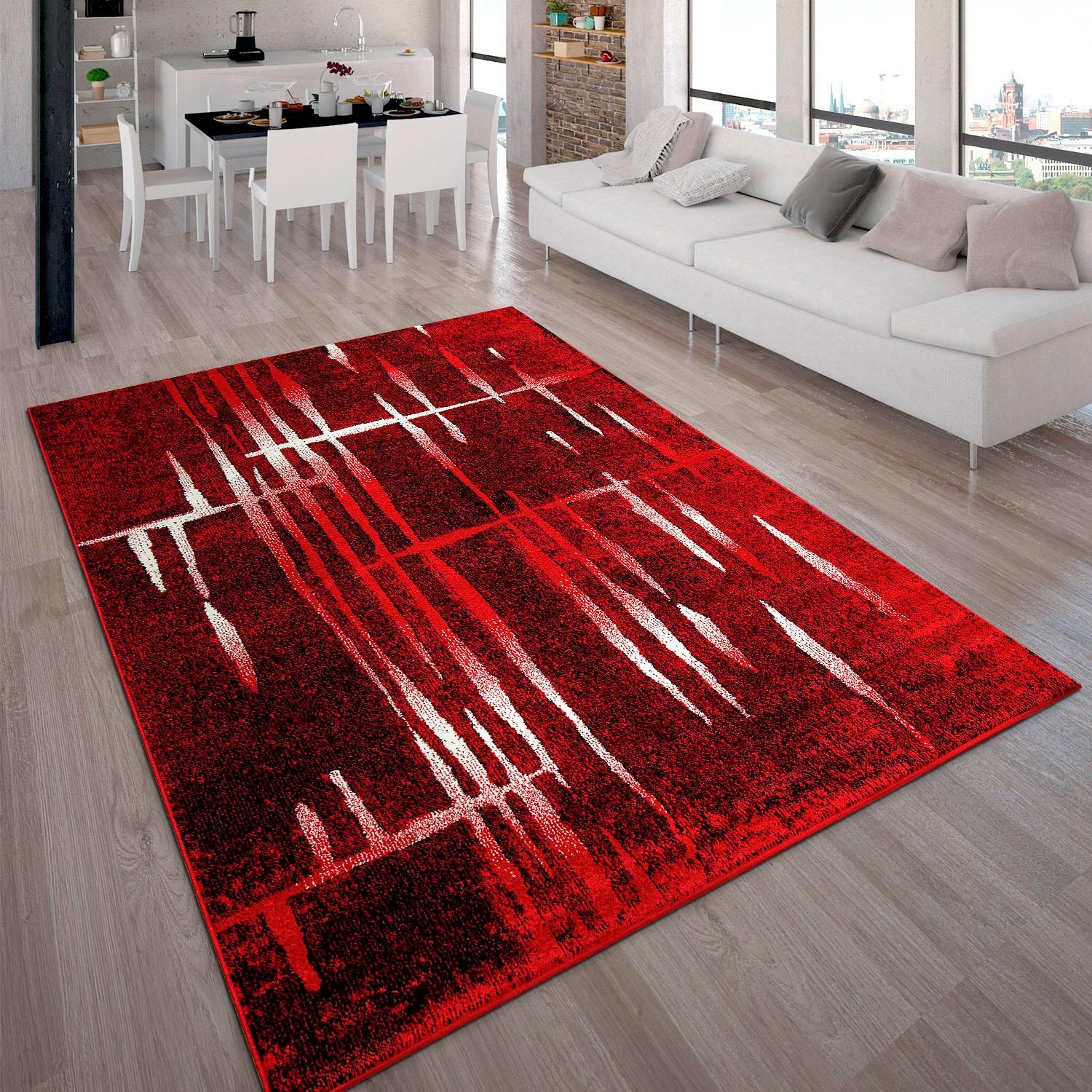 Paco Home Teppich »ECE 924«, rechteckig, 14 mm Höhe, Kurzflor, modernes Matrix Design, ideal im Wohnzimmer & Schlafzimmer