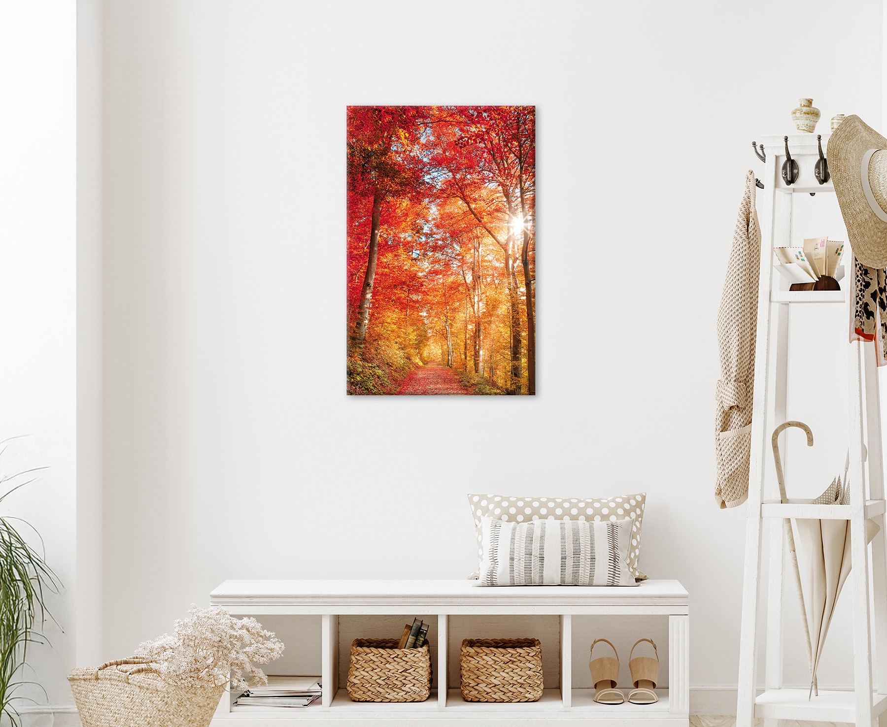 Bönninghoff Leinwandbild »Wandbild BUNTER HERBSTWALD 60x90 cm – Leinwandbild Keilrahmen Deko« Baumbilder | Bäume | Landschaft | Natur | Wald | Waldbilder 1 Stk. tlg. auf Keilrahmen gespannt