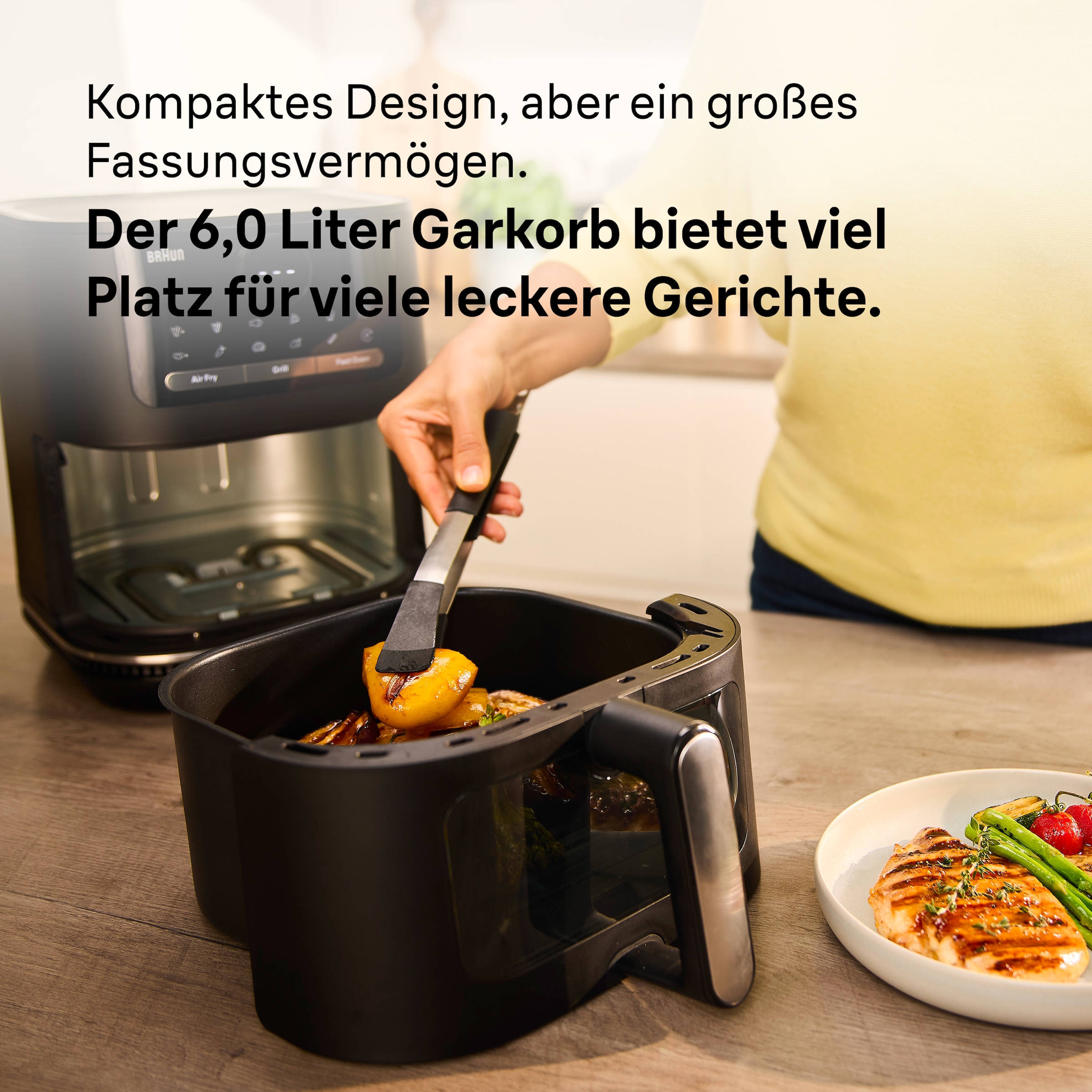 Braun Heißluftfritteuse »MultiFry HF 5073I BK schwarz«, 2000 W, mit Programmablaufanzeige und Restzeitanzeige