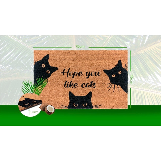 HANSE Home Fußmatte »Mix Mats Kokos Cat Fan«, rechteckig, Kokos,  Schmutzfangmatte, Outdoor, Rutschfest, Innen, Kokosmatte, Flur online  kaufen