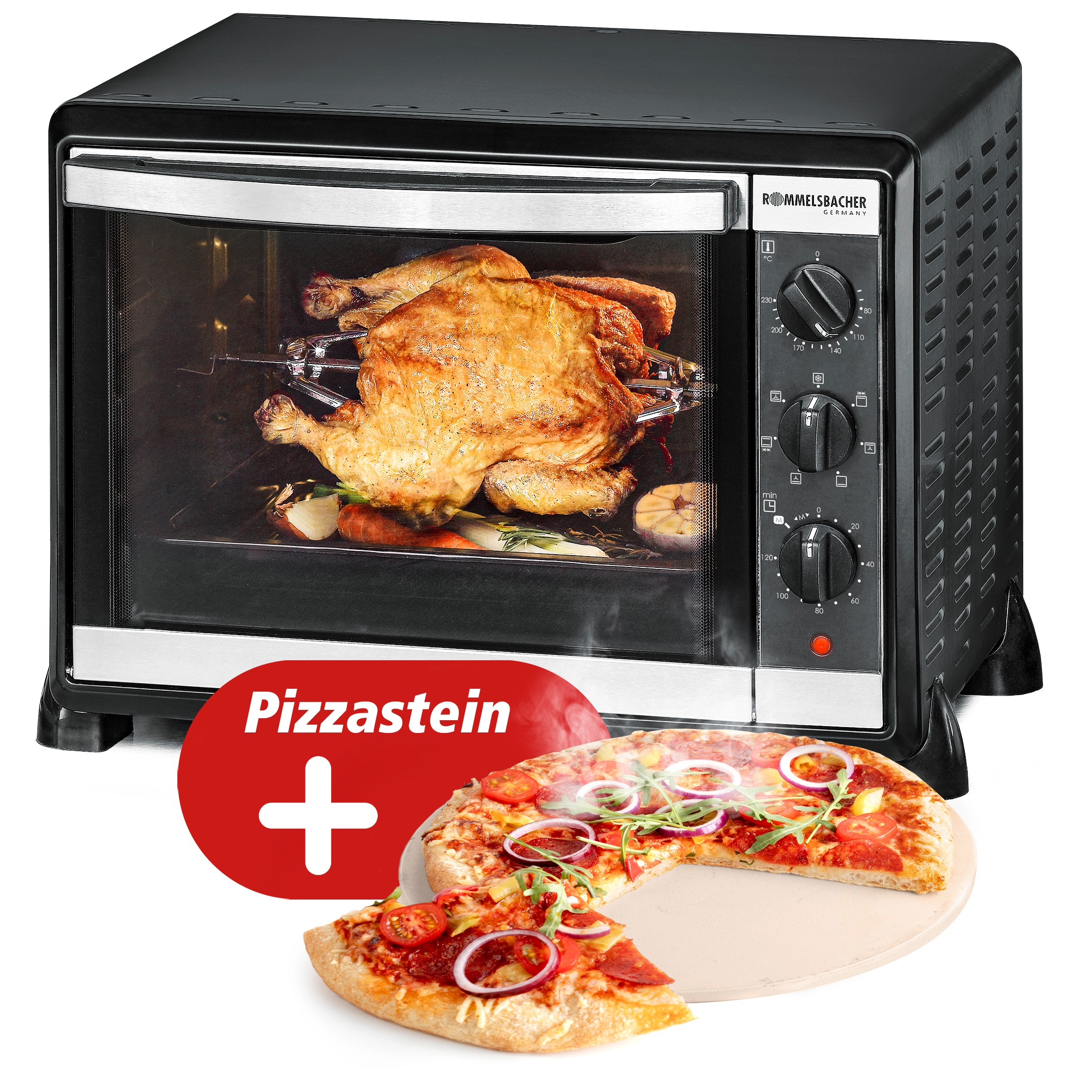 ROMMELSBACHER Minibackofen »BG 1575« inkl. Pizzastein schwarz