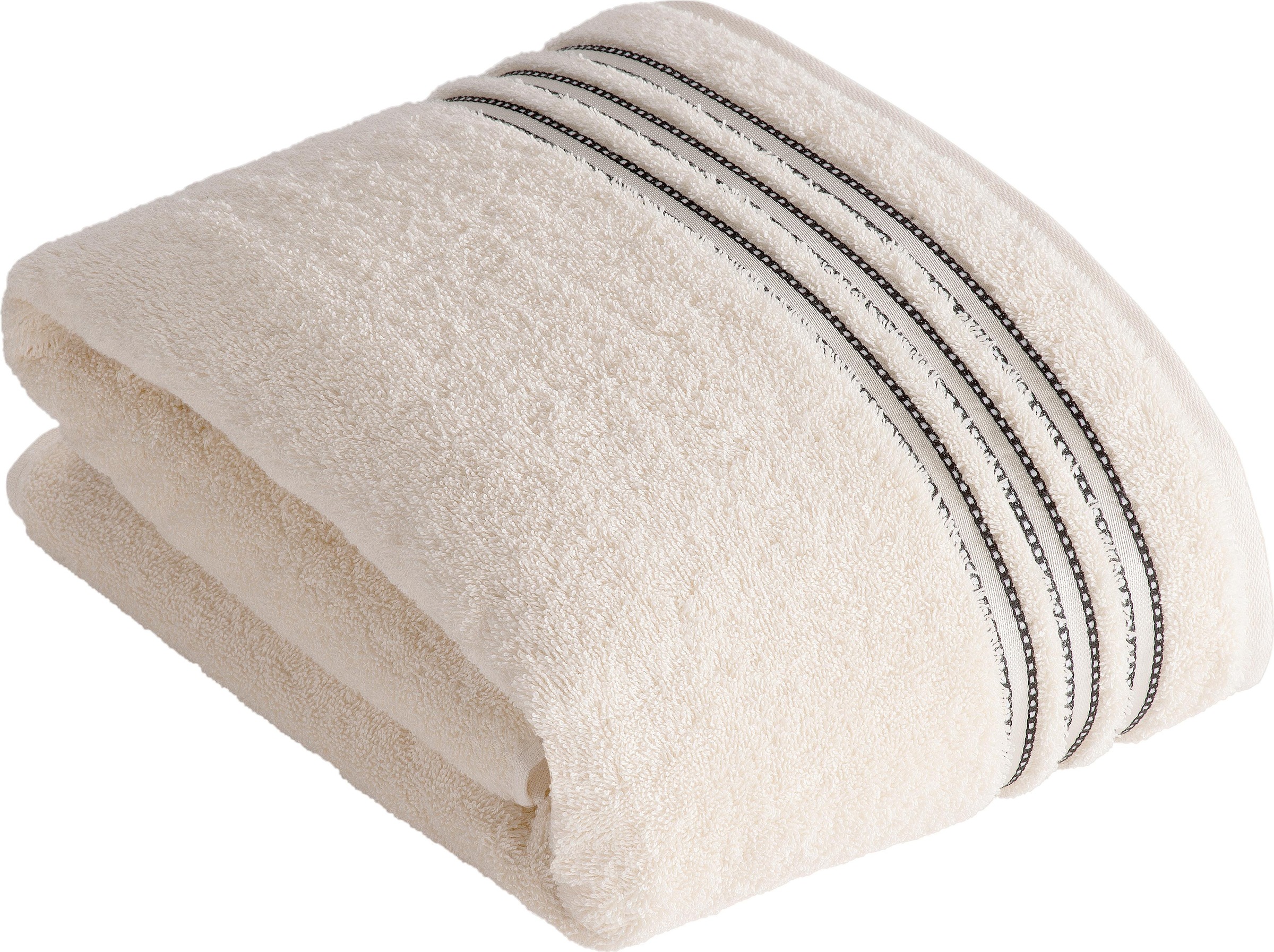 Saunatuch »Cult de Luxe« mit Glanzbordüre weiß Walkfrottee, Obermaterial: 100% Baumwolle B/L: 100cmx150cm, 1 Stk., Walkfrottee