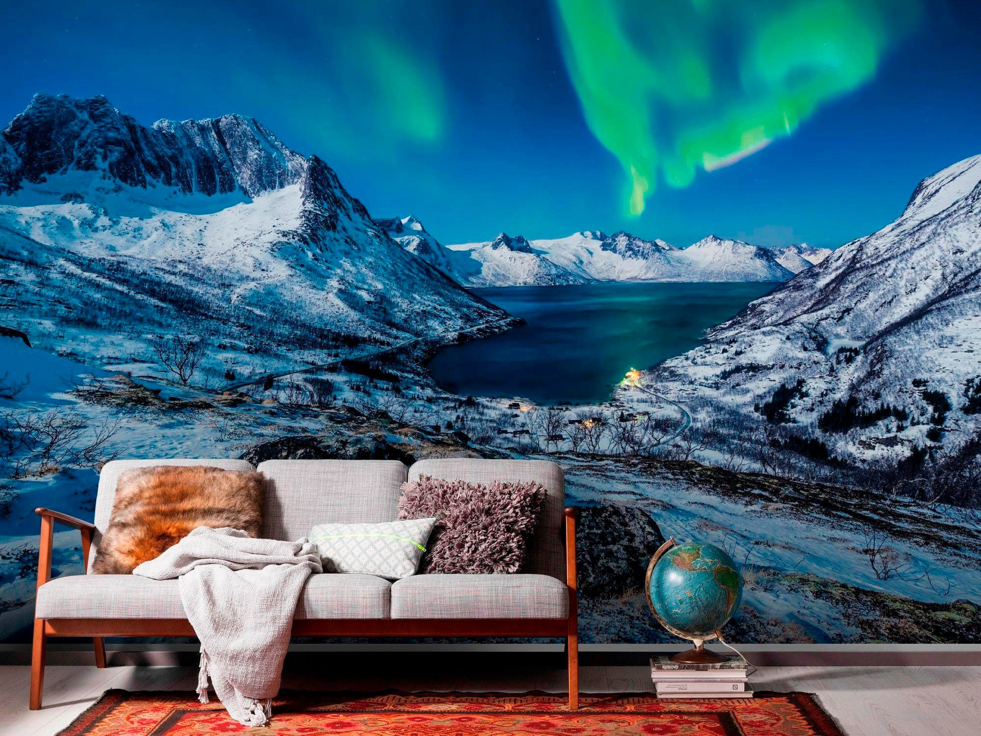 Komar Vliestapete »Digitaldruck Vlies - I LOVE Norway - Größe 400 x 250 cm«, bedruckt, Wohnzimmer, Schlafzimmer