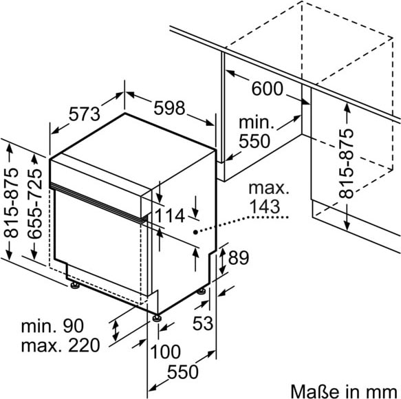 9. Bild von BOSCH teilintegrierbarer Geschirrspüler »SMI4HAS48E«, Serie 4, SMI4HAS48E, 13 Maßgedecke