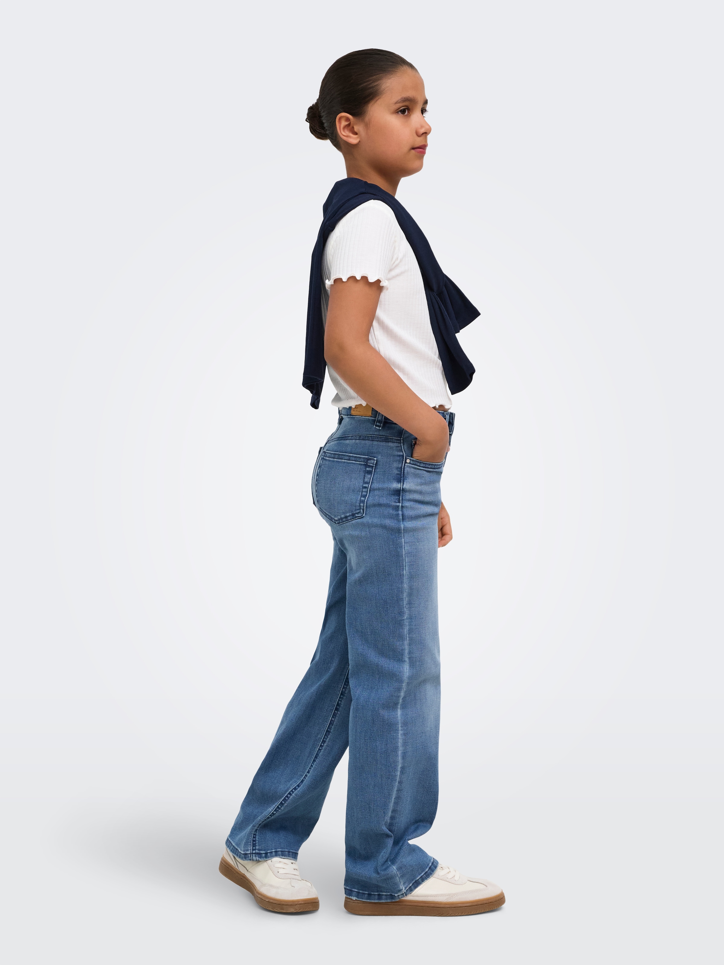 KIDS ONLY High-waist-Jeans »KOGJUICY-WAUW HW WIDE DNM GUA113 NOOS« Materialmix, high waist, wide fit