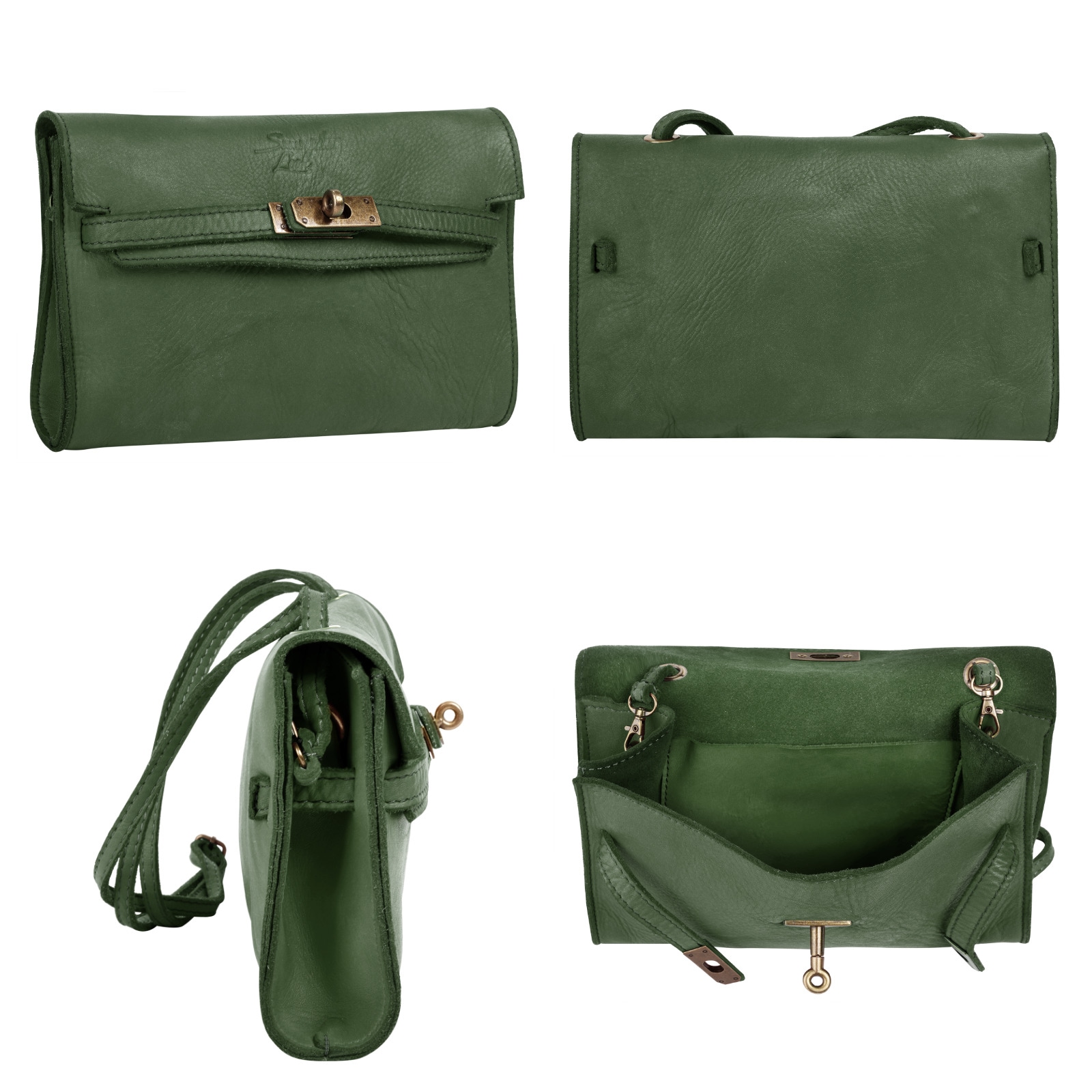 Samantha Look Umhängetasche, echt Leder, Made in Italy