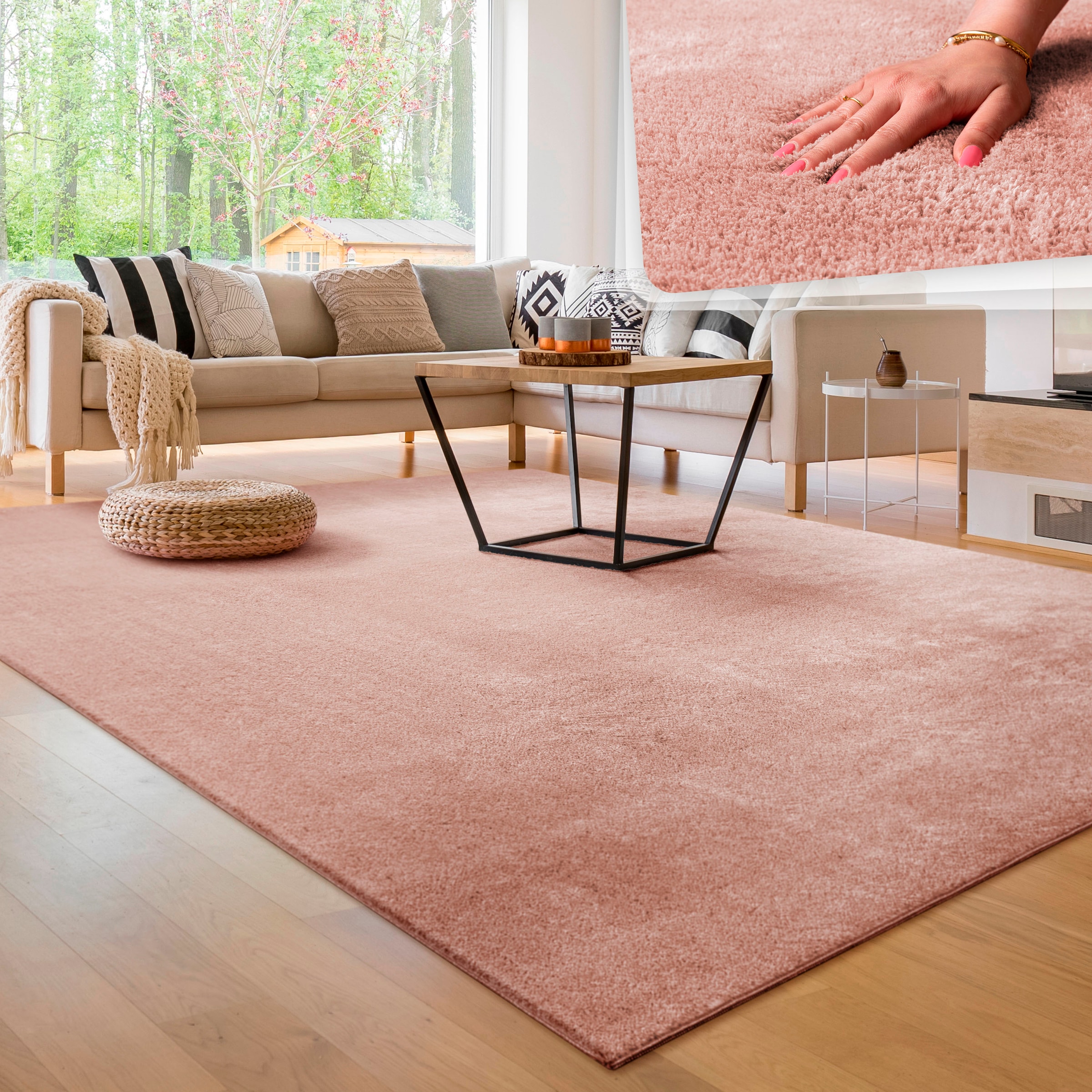 Paco Home Teppich bequem auch und 630«, erhältlich, besonders »Cadiz rechteckig, bestellen Läufer als schnell waschbar weich, Uni-Farben