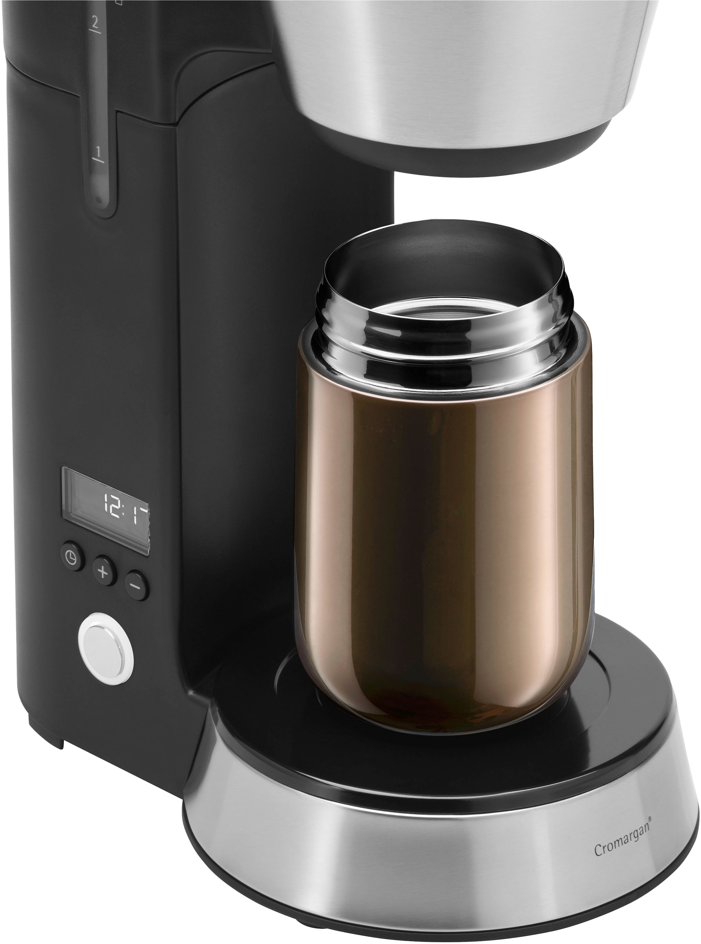 WMF Thermobecher »Impulse Travel Mug«, doppelwandiger Edelstahl, geringe Höhe, 360°-Trinköffnung