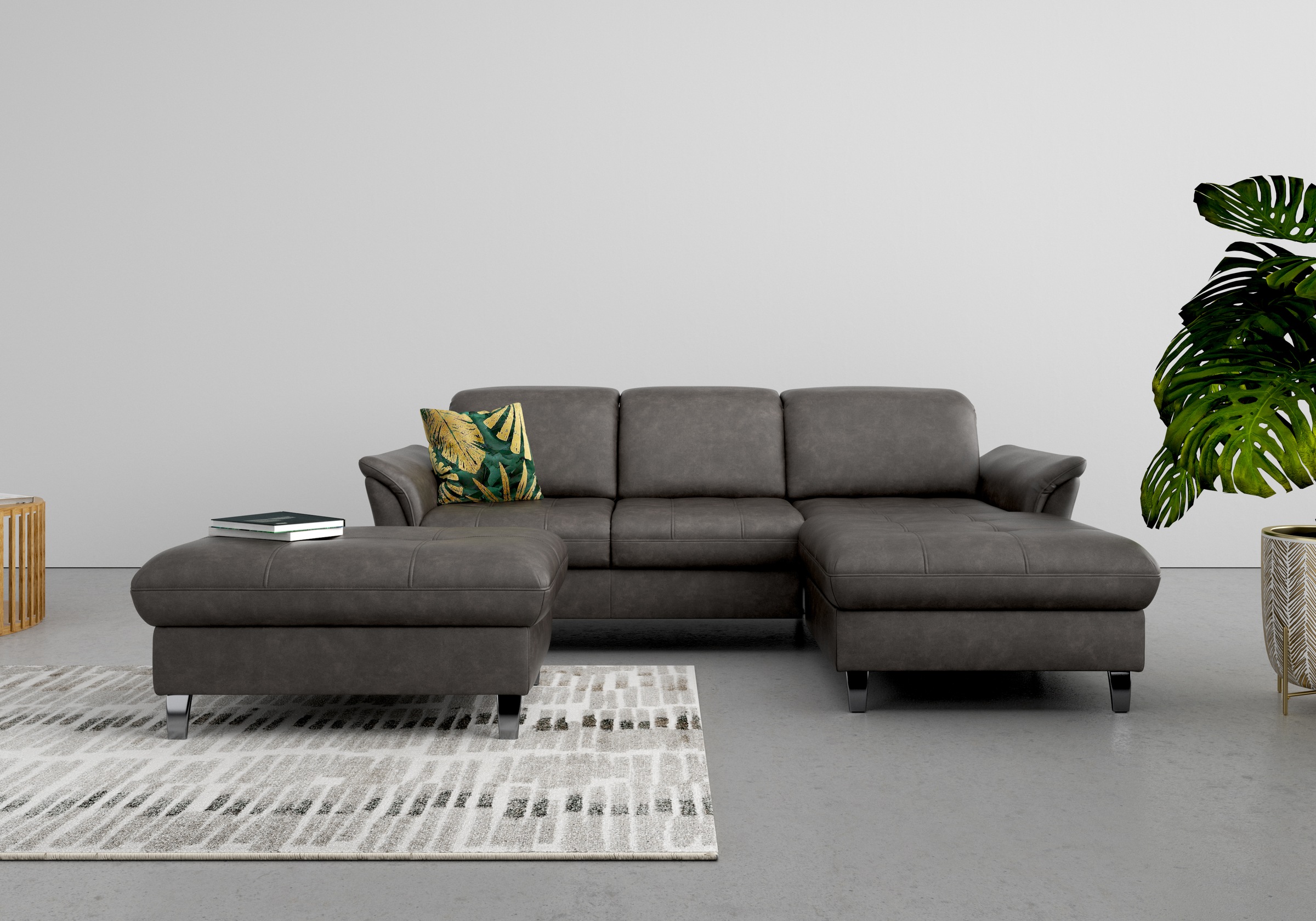 sit&more Ecksofa »Maggiore L-Form«, wahlweise mit Kopfteilverstellung, Bettfunktion und Bettkasten