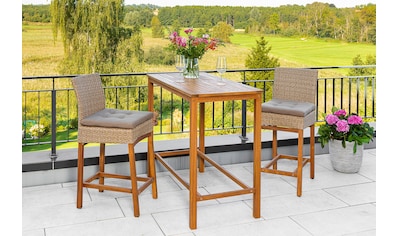 MERXX Gartenbar-Set, (3 tlg.), 2 Barstühle mit Bartisch für den Outdoorbereich kaufen