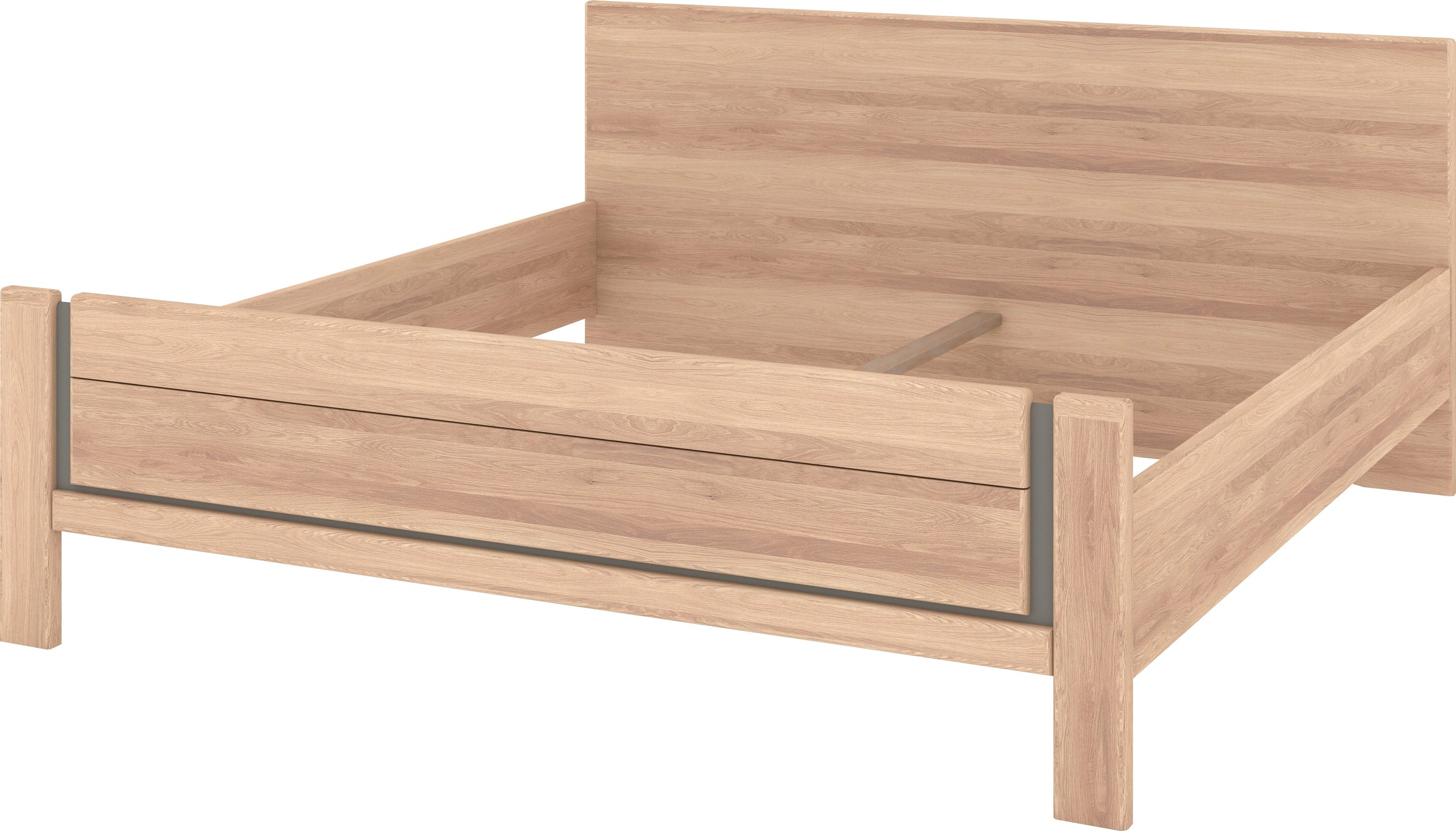 Musterring Holzbett »Sorrent, Bettgestell, Bettrahmen, teilmassiv Eiche«, (MADE IN GERMANY), Eiche teilmassiv, Liegehöhenverstellung, Stollenfußteil