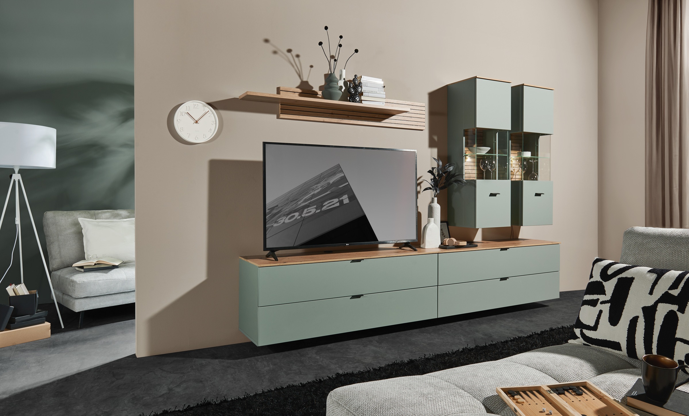 Innostyle Wohnwand »Ina Wohnwand,  280x185x44 cm (B/H/T)« 5 Stk. tlg.