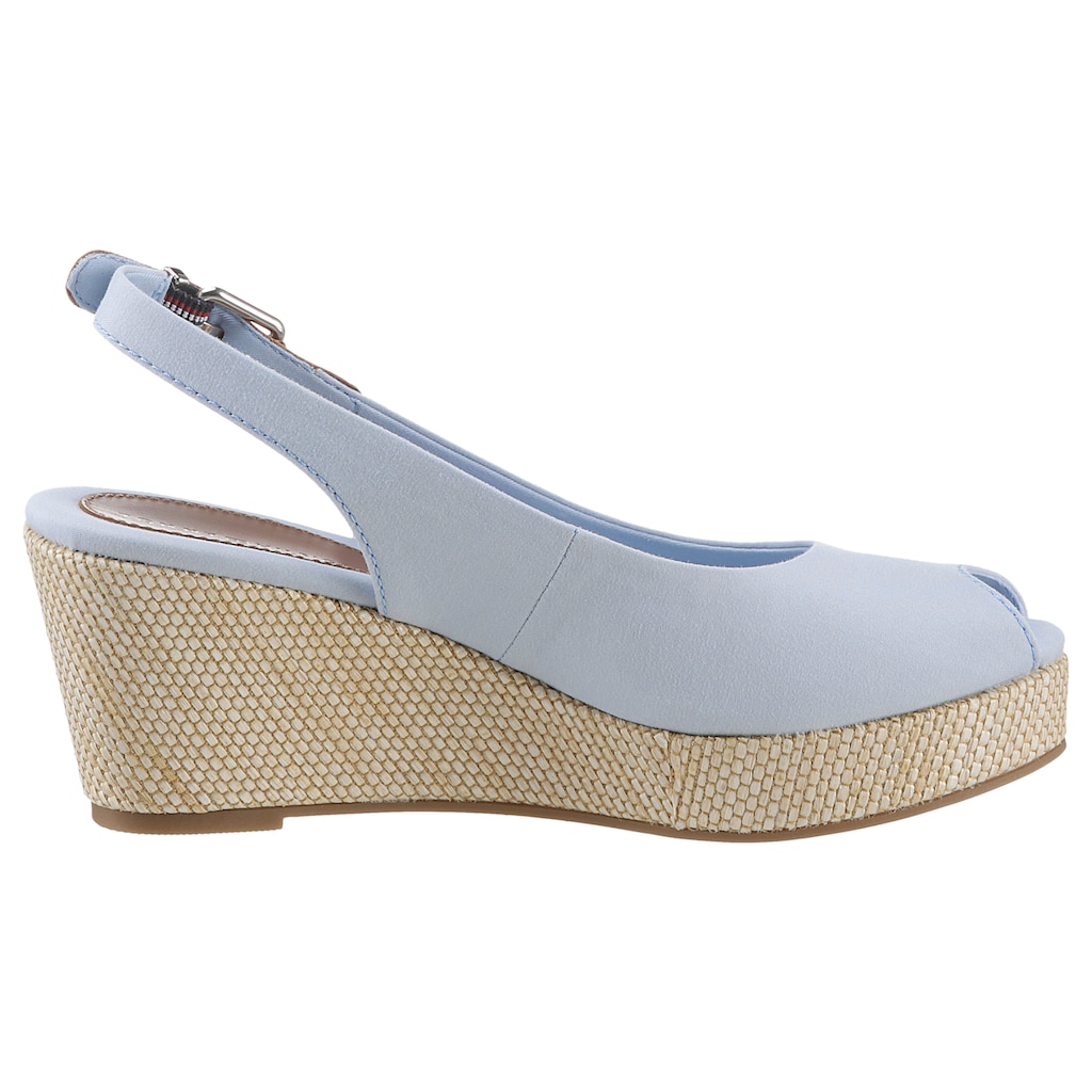 Tommy Hilfiger Sandalette »ICONIC ELBA SLING BACK WEDGE«