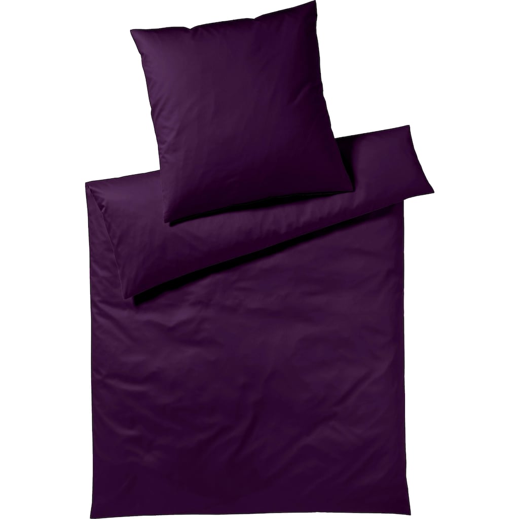 Yes for Bed Bettwäsche »Pure & Simple Uni in Gr. 135x200, 155x220 oder 200x200 cm«, (2 tlg.), Bettwäsche aus Baumwolle, zeitlose Bettwäsche mit seidigem Glanz