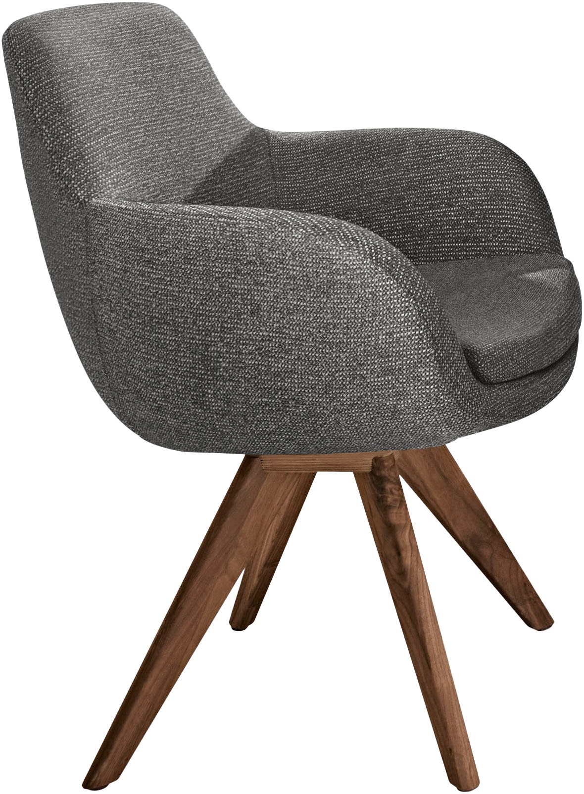 Musterring Esszimmerstuhl »Tavia«, (Set), 2 St., Chenille, Stativgestell Wildnussbaum, Drehfunktion optional, diverse Farben