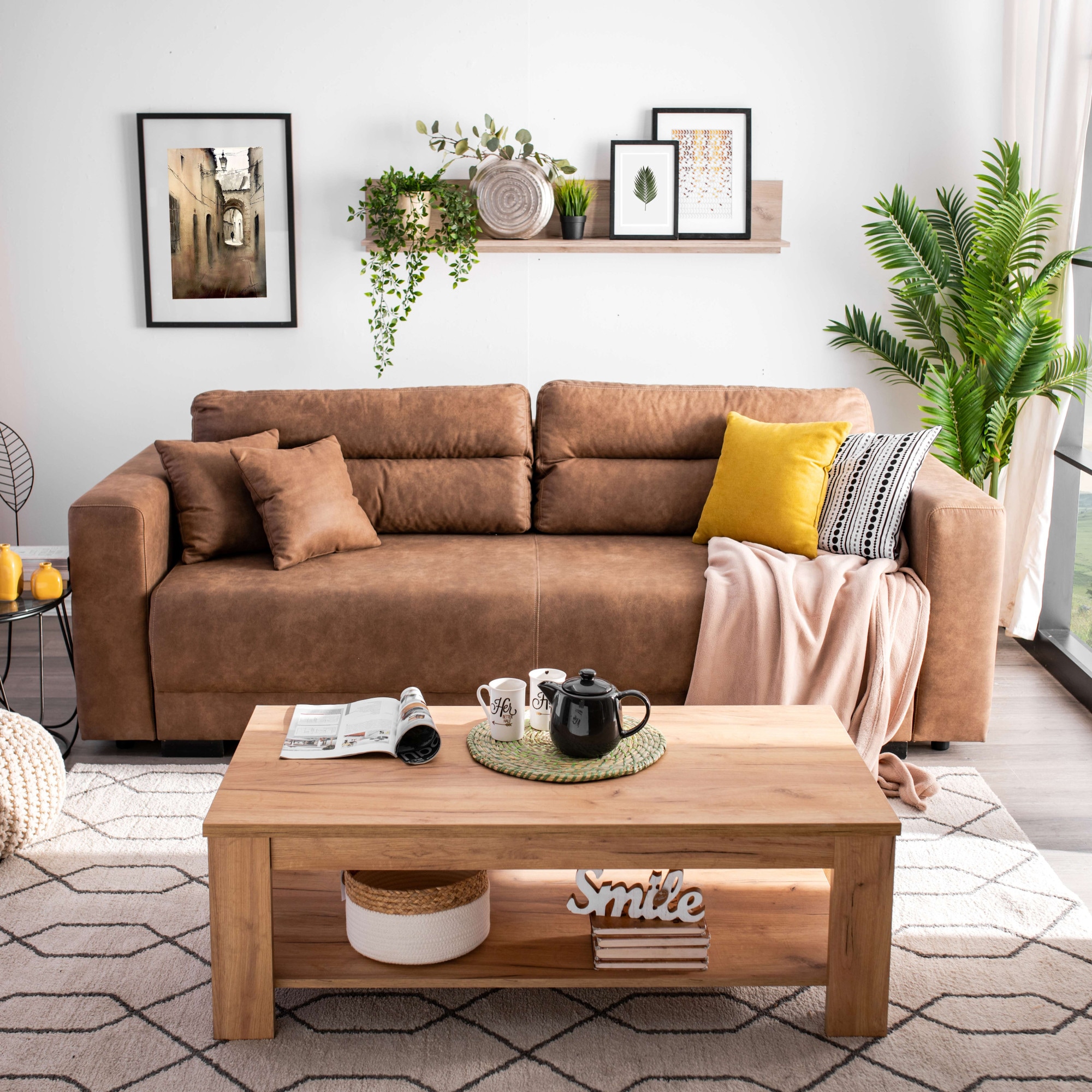 INOSIGN Schlafsofa »Witla, 237 cm, (Liegefläche 150/196 cm), mit Bettkasten«, inkl. loser Zier- und Rückenkissen und mit Federkernpolsterung