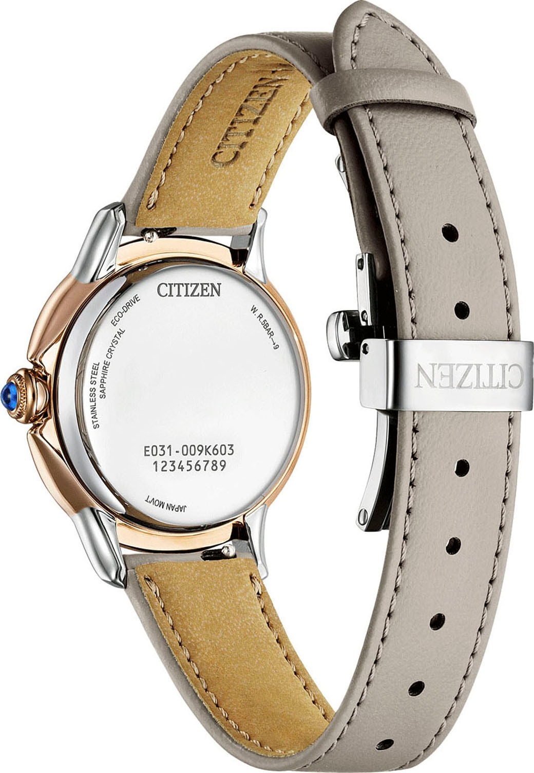 Citizen Solaruhr »Citizen L«, Armbanduhr, Damenuhr, Lederarmband, analog, Batterie-Entladungsanzeige