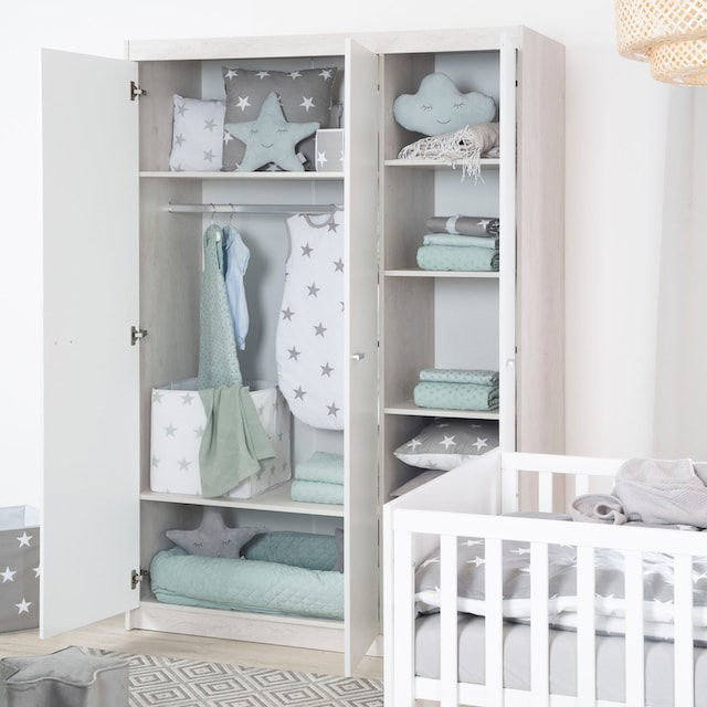 Wickelkommode), Babyzimmer-Komplettset Kinderbett, Wickelkommode Rechnung (Set, und Kinderbett, kaufen »Julia«, Schrank mit St., auf roba® 3 Schrank,