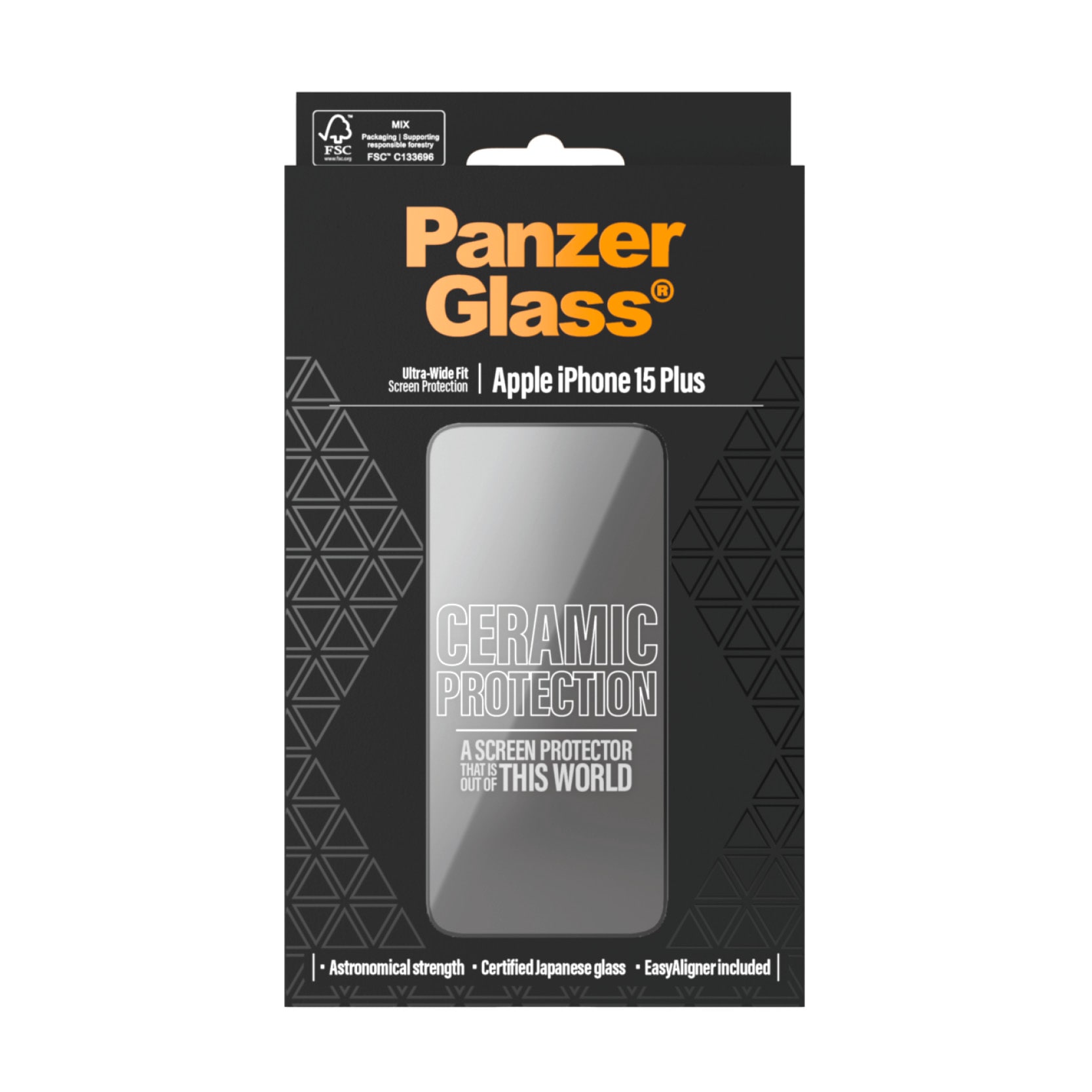 PanzerGlass Displayschutzglas »Ultra-Wide Fit Ceramic Protection Screen Protector« für Apple iPhone 15 Plus 1 Stk. tlg. Displayschutzfolie, Schutzfolie, Bildschirmschutz, kratz- & stoßfest