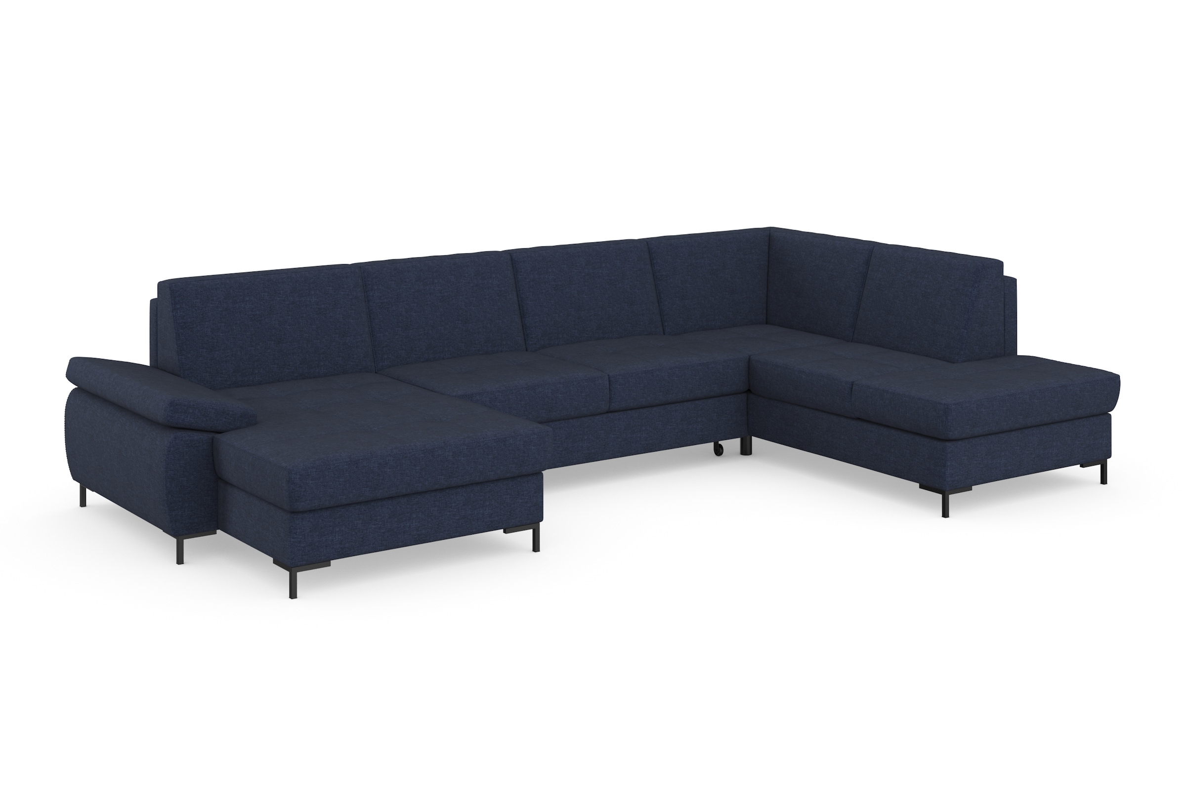 DOMO collection Wohnlandschaft »Capelo, komfortabel, klare Linien zeichnen dieses Design aus, U-Form«, mit Armteilverstellung, wahlweise mit Bettfunktion, Federkern