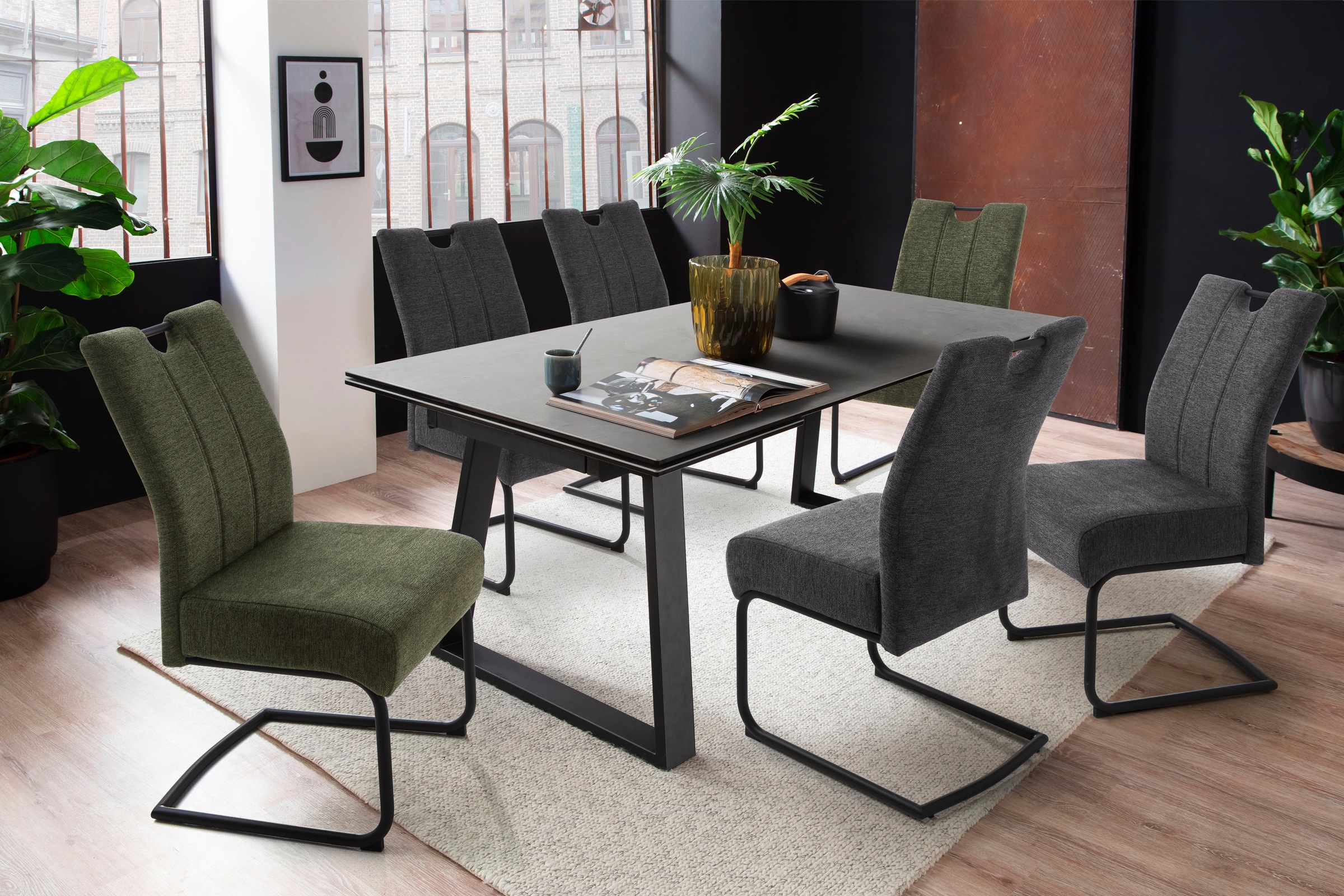 MCA furniture Esszimmerstuhl »AMERY«, Chenilleoptik, (2er-Set), Taschenfede günstig online kaufen