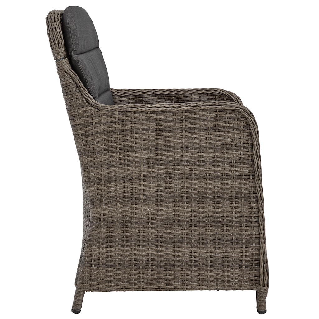 KONIFERA Garten-Essgruppe »Kairo«, (19 tlg., 6x Sessel, 1x Tisch 180x90x74 cm, Stahl/Polyrattan), inkl. Auflagen