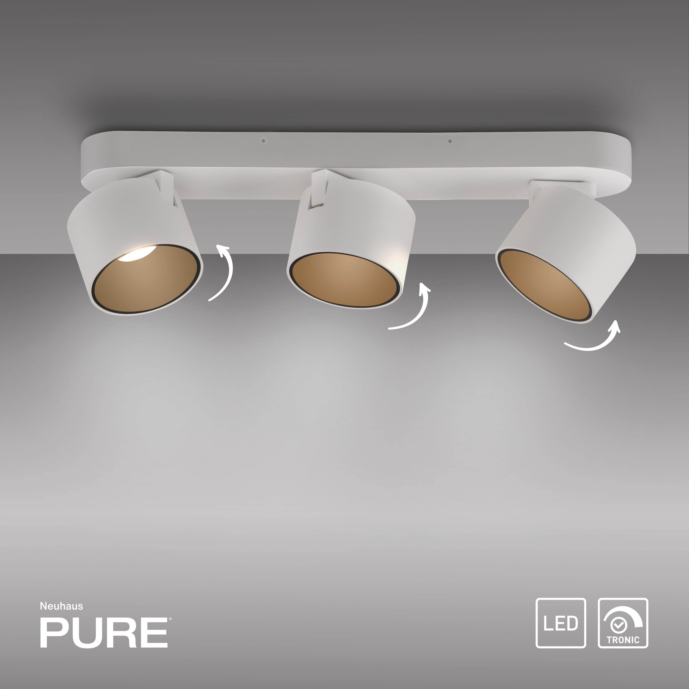Neuhaus PURE LED Deckenleuchte »PURE Cup« LED-Board 1 Stk. Warmweiß Dimmfähig über separaten Tronicdimmer, dreh- & schwenkbar