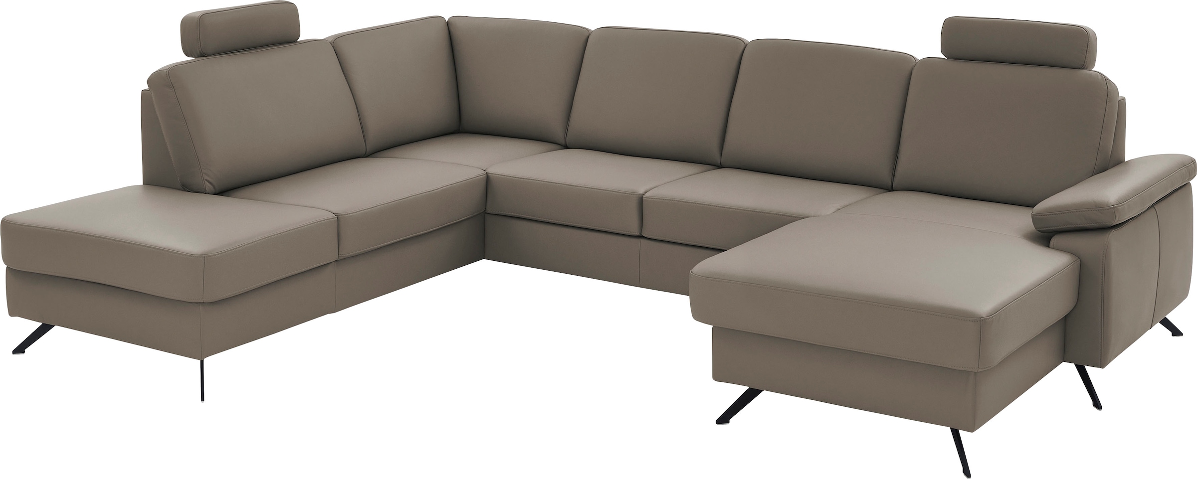 Die PlanBar Wohnlandschaft "PN-EM15047 U-Form, mit Kopfstützen" Echtleder, günstig online kaufen