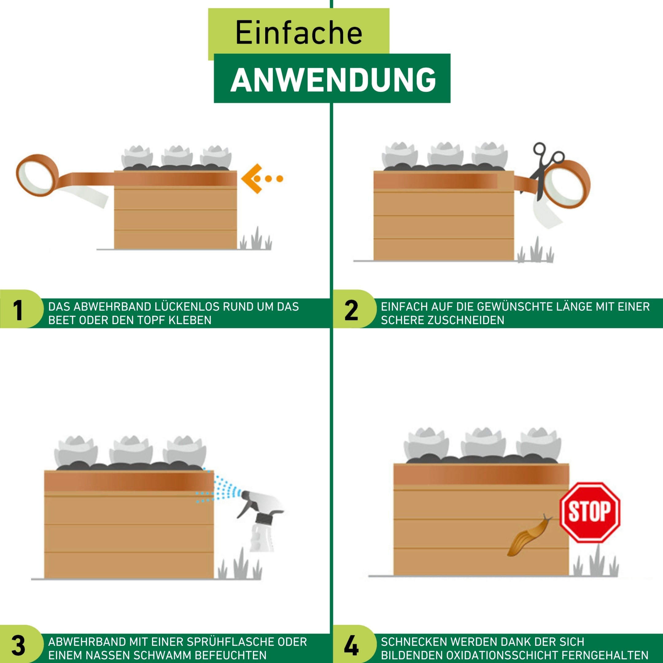 Windhager Schneckenkante »aus Kupfer, Schnecken Abwehrband für Hochbeete und Pflanztöpfe« Schneckenschutz Tape, erhältlich in 5 x 3 cm oder 5 cm x 6 m