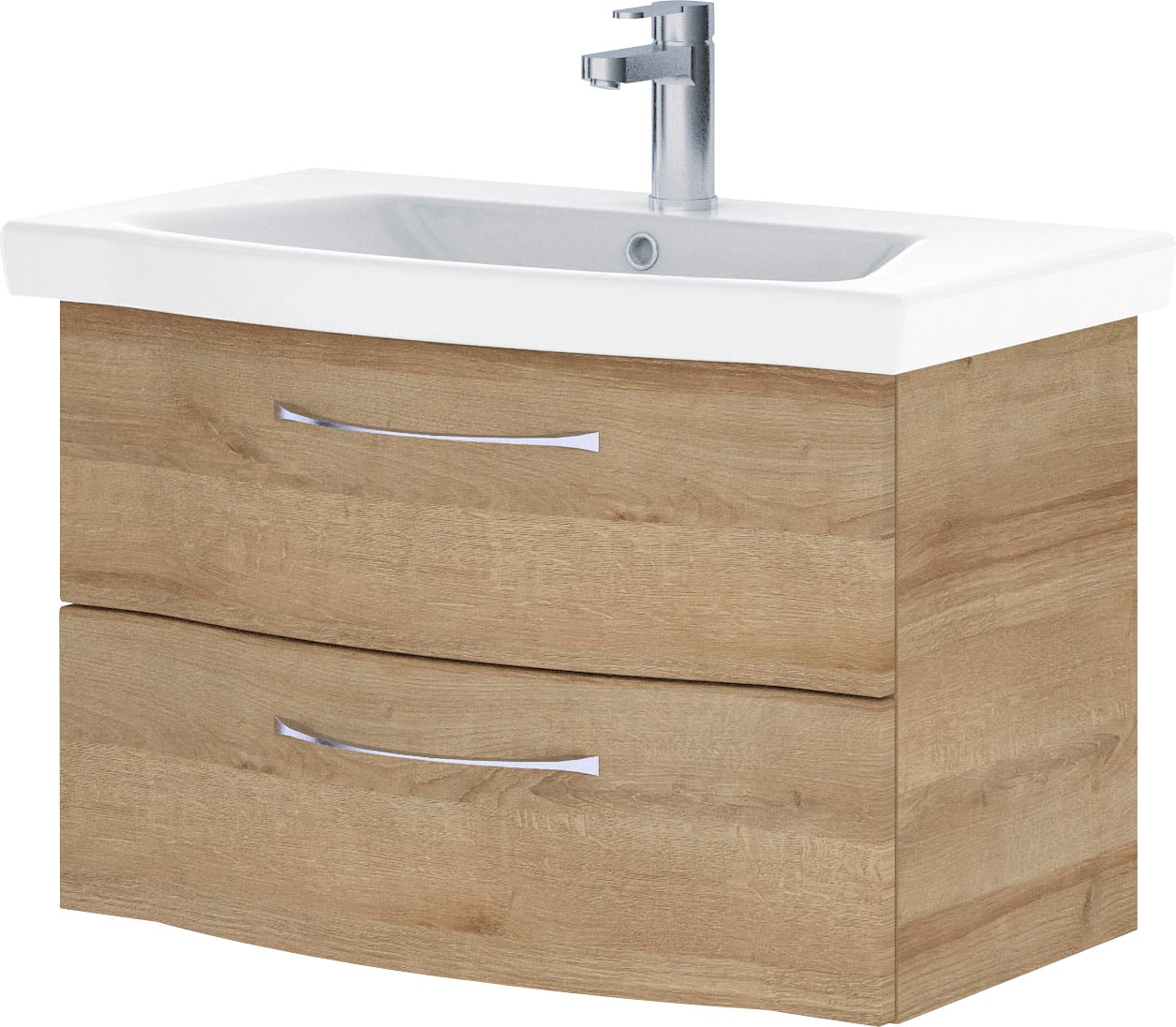 Saphir Badmöbel-Set »6005 Sprint 2-teilig, Keramik-Waschtisch mit LED-Spiegelschrank«, (2 St.), Waschplatz 82 cm breit, inkl. Türdämpfer, 2 Türen, 2 Schubladen
