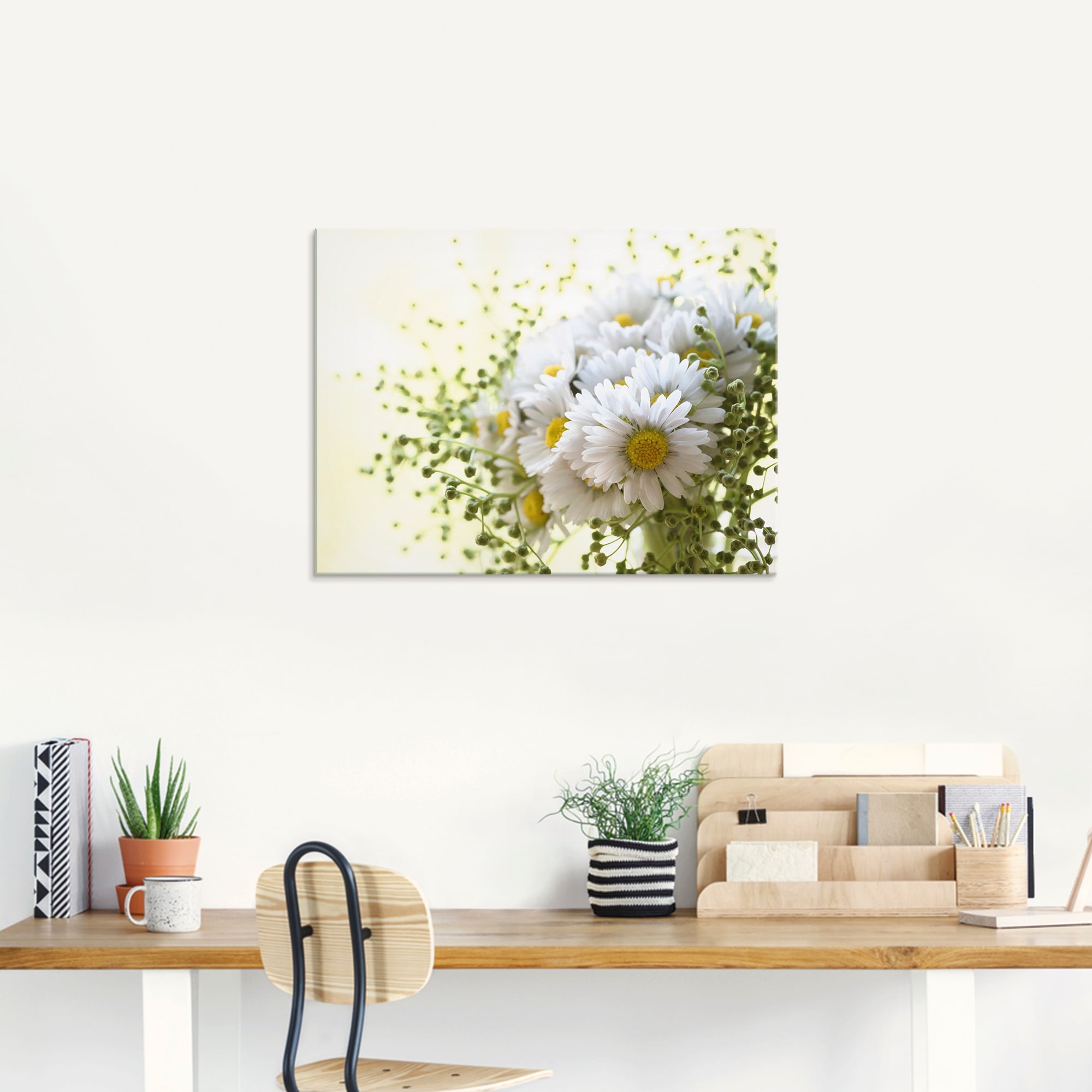 Artland Glasbild "Gänseblümchen und Hofstaat", Blumen, (1 St.), in verschie günstig online kaufen