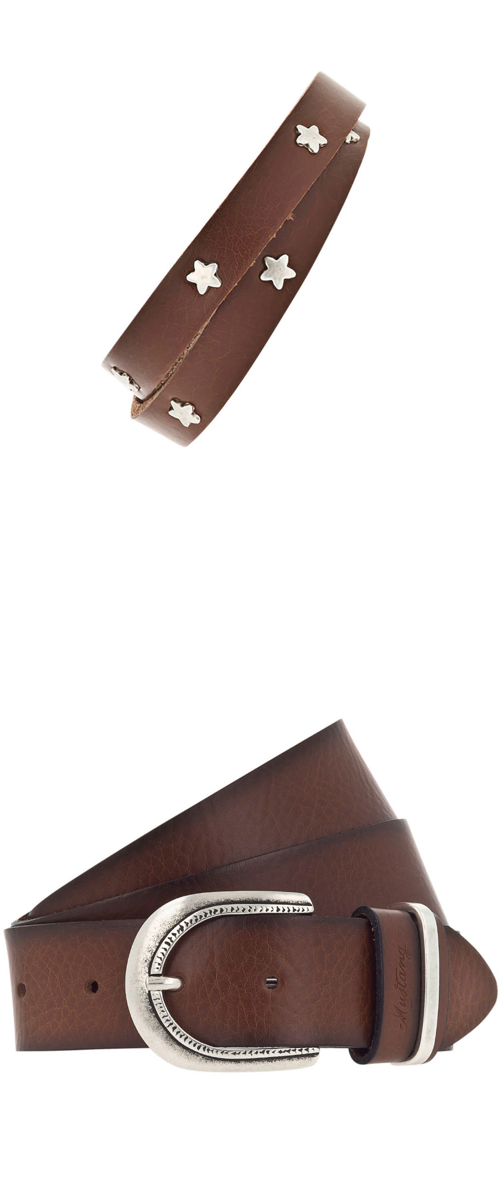 MUSTANG online Ledergürtel, mit Leder-Wickelarmband (Set), bestellen
