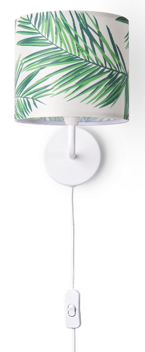 Paco Home Wandleuchte »Ostende 537«, 1 flammig, Leuchtmittel E14 | ohne Leuchtmittel, Kinder Zimmer Wohnzimmer Modern Büro Lampe Lampenschirm Palme